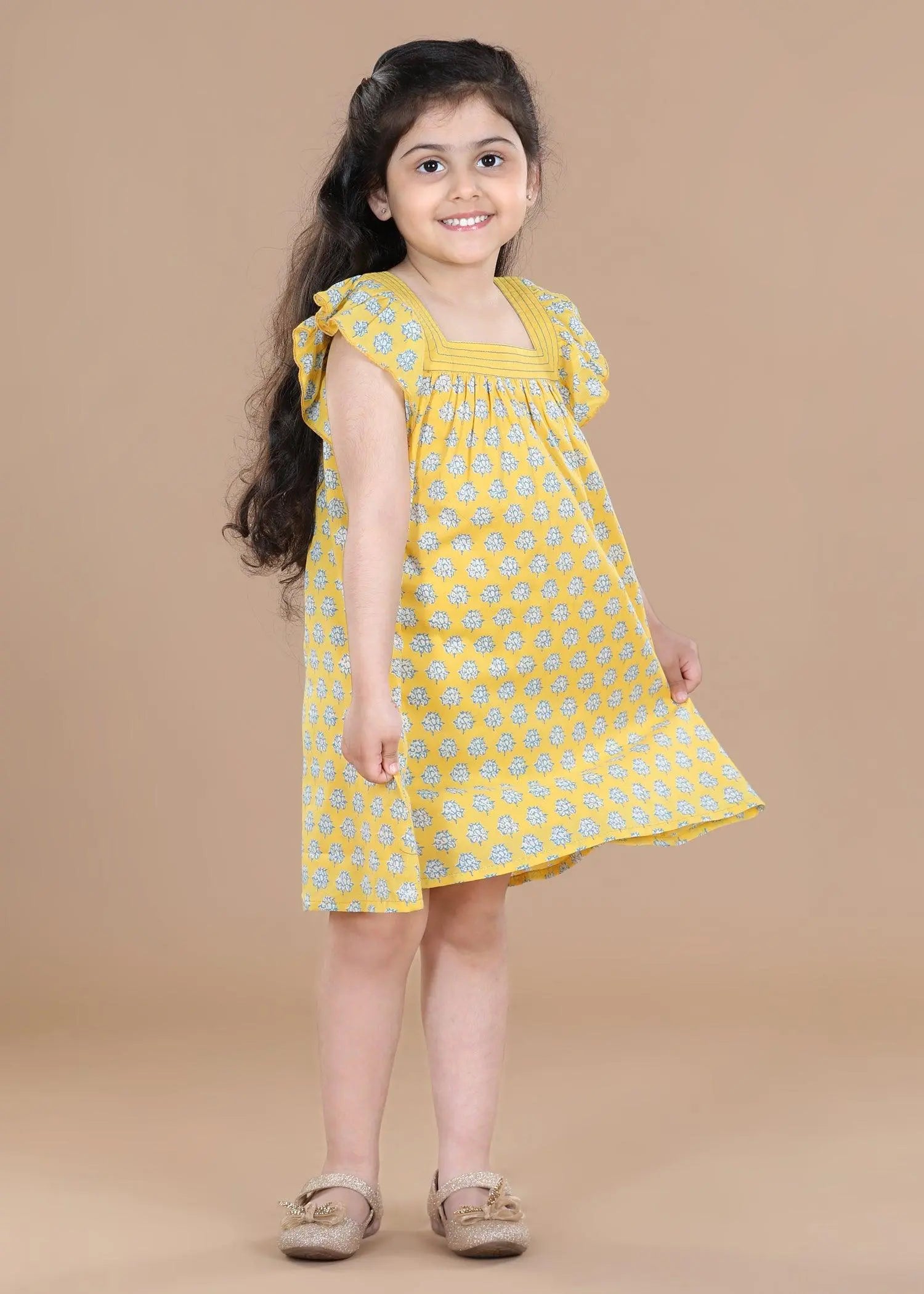 Lotus Yellow Scarlett Cotton Dress (2-9 Years)