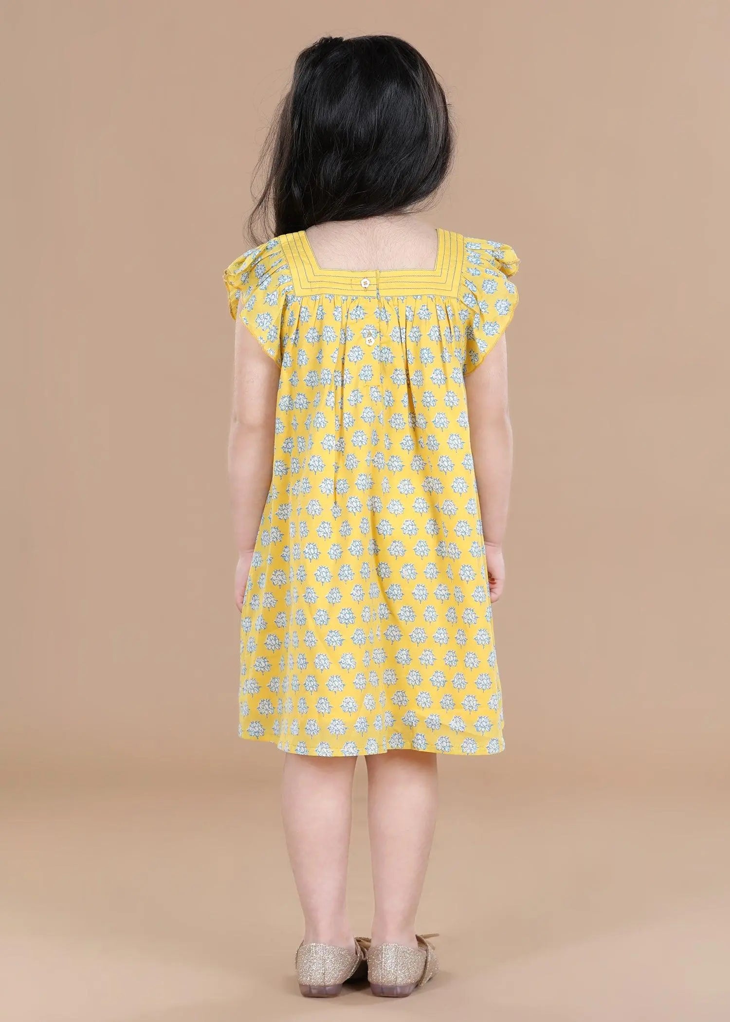 Lotus Yellow Scarlett Cotton Dress (2-9 Years)