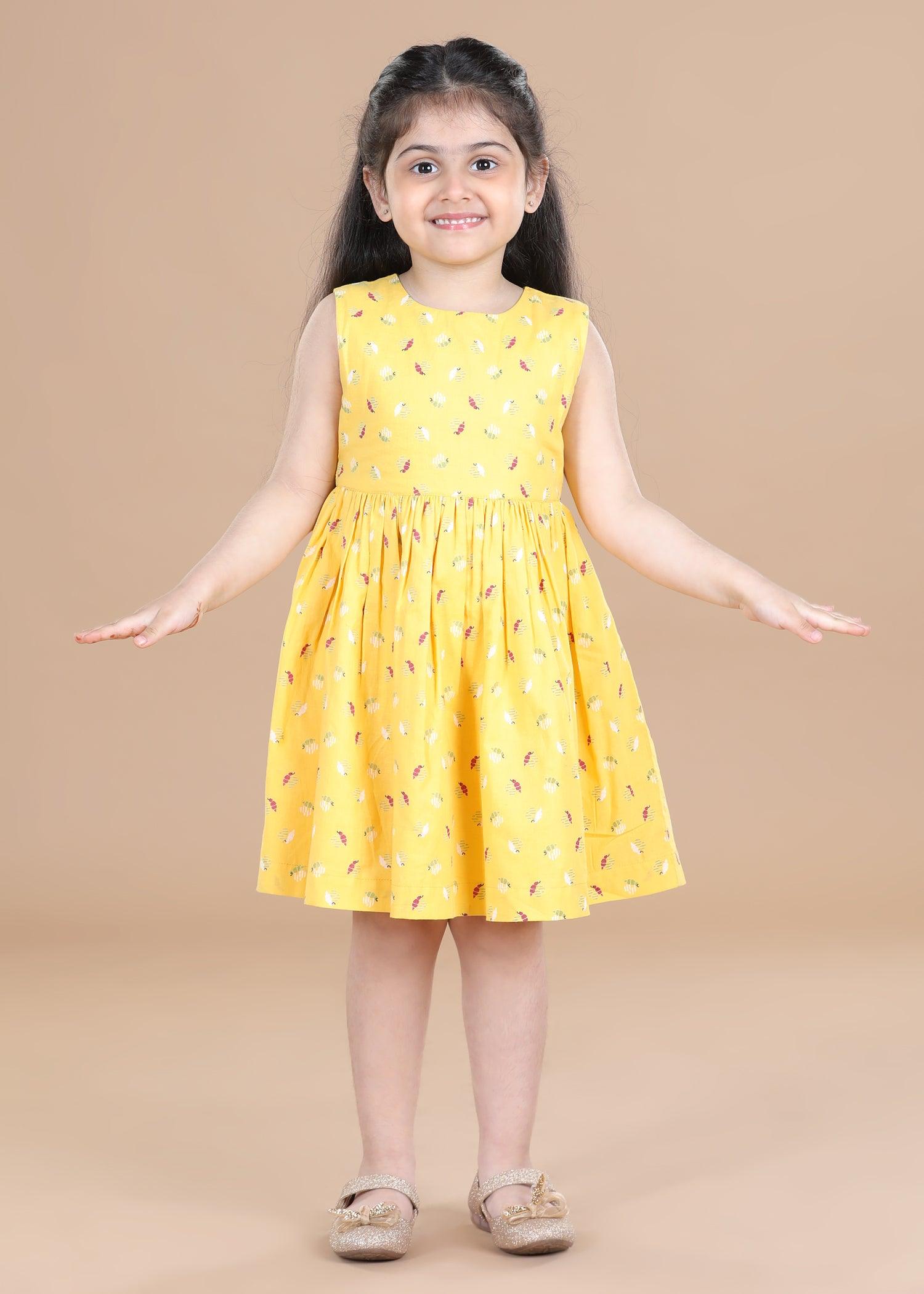 Bees Yellow Tiya Dress Girl (6 Months- 9 Years)