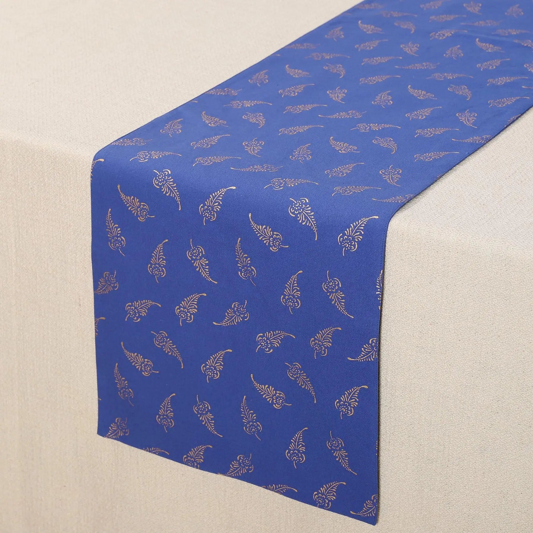 Blue & Gold Cotton Runner