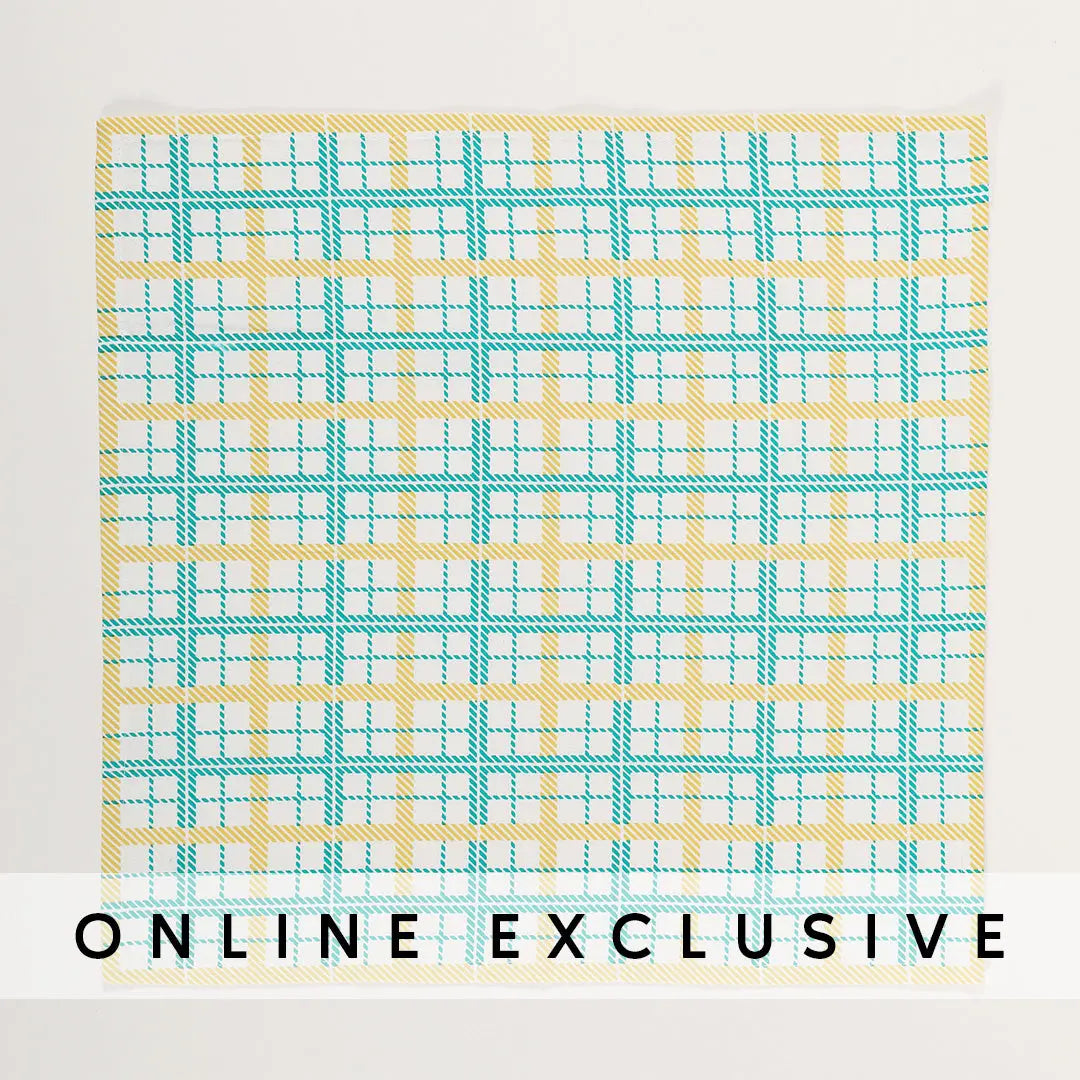 Yellow & Teal Cotton Printed Napkin Set of 6