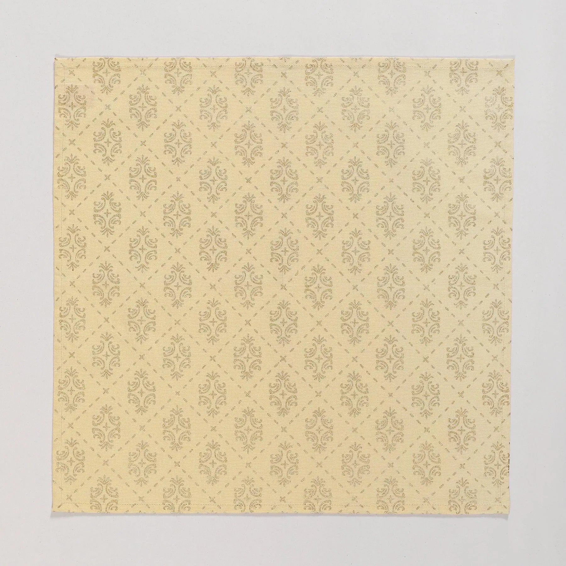 Beige & Gold Cotton Napkin Set of 6