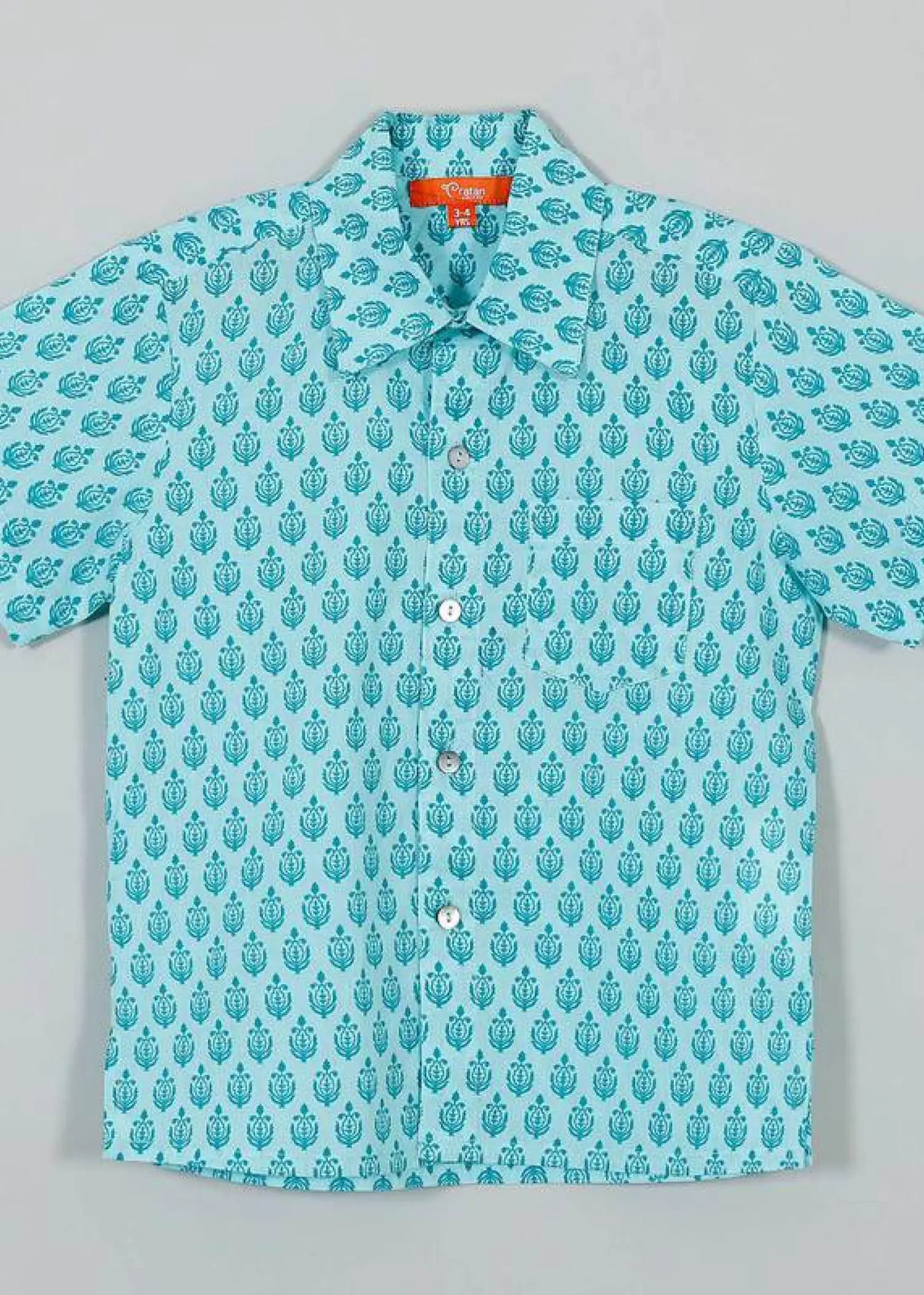 Abir Blue Cotton Shirt Boy (2-12 Years)