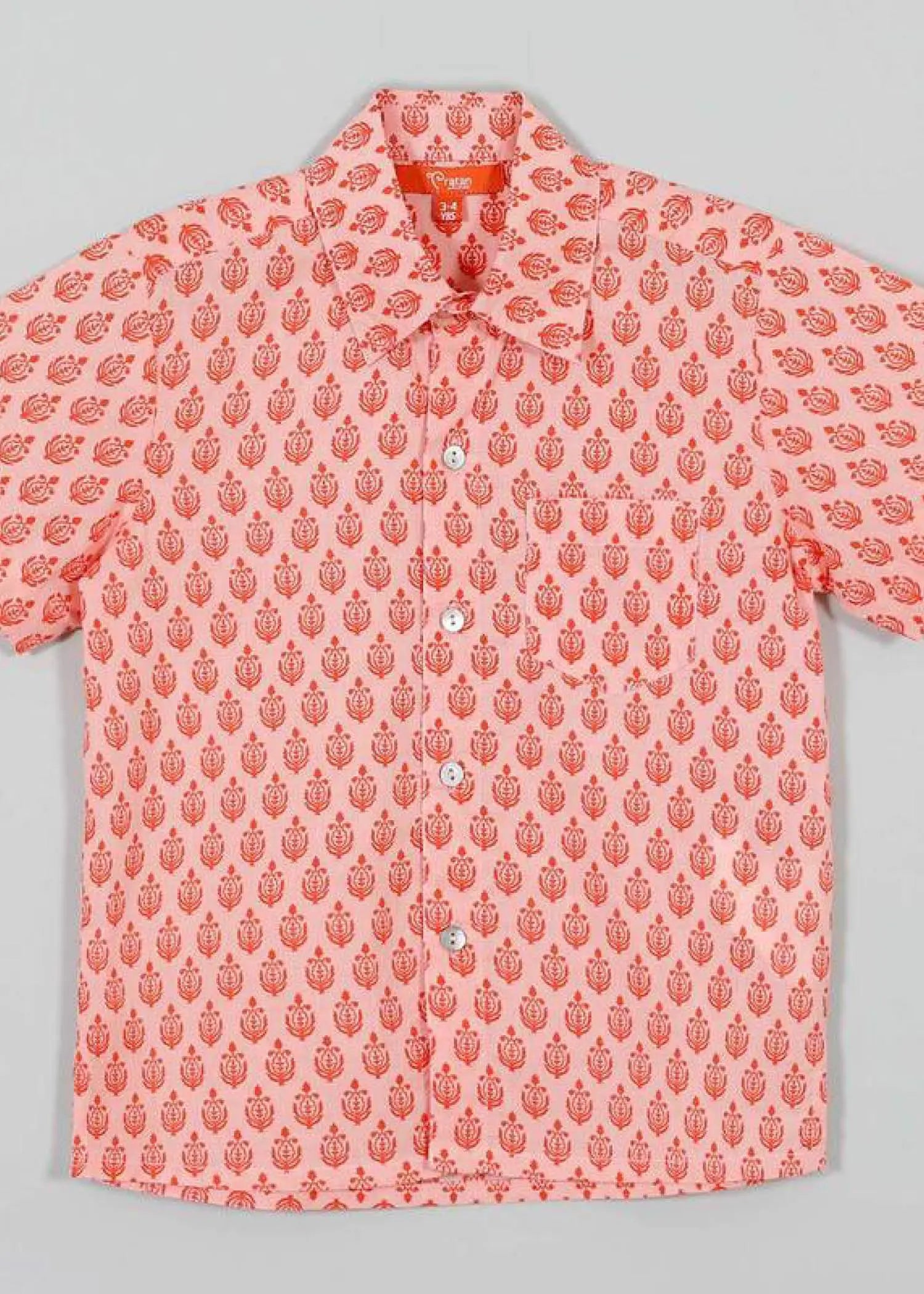 Abir Peach Cotton Shirt Boy (2-12 Years)