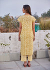Rhida Lemon/Yellow Cotton Short Sleeves Suit Set