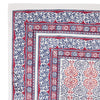 Elegance Pink and Blue Hand Block Print Cotton Bed Cover