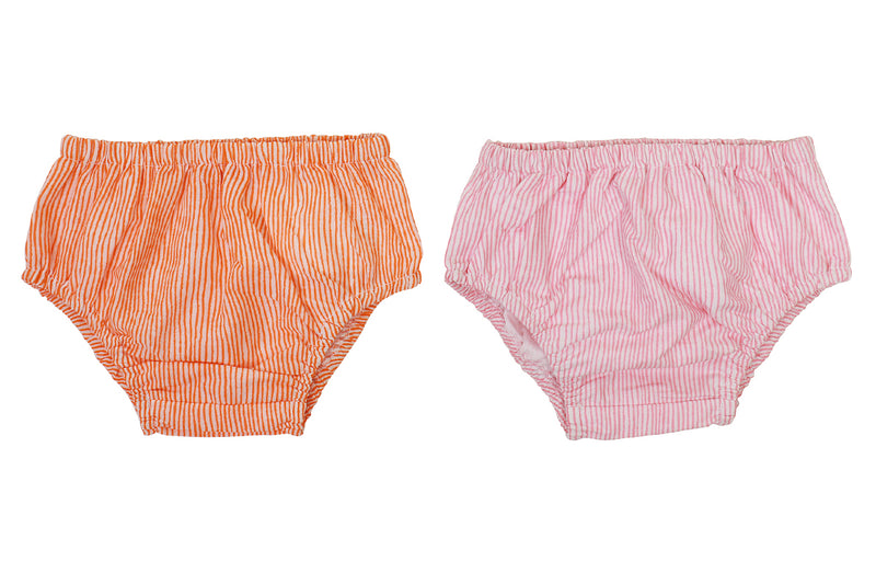 Pink And Orange Cotton Brief Unisex (0-6 Month) (Set Of 2)