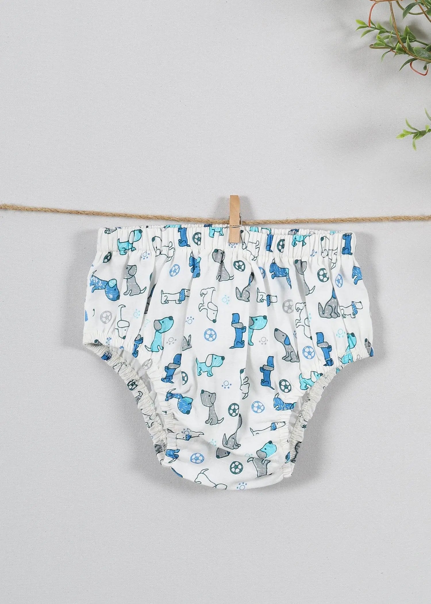 Lazy Dog/Stripes Blue Cotton Brief Set of 2 Baby (0-6 Months)