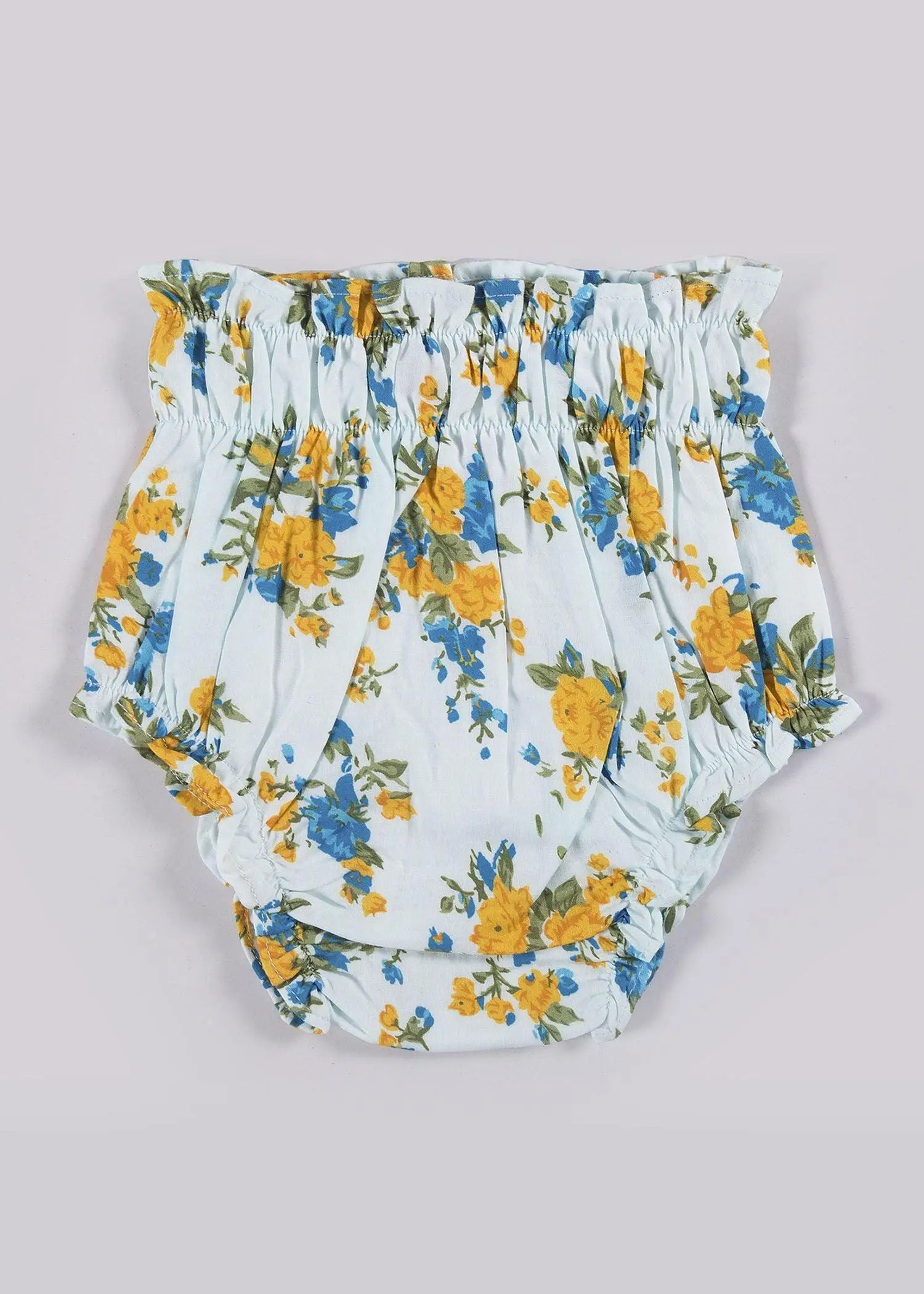 Classic Posy and Leaves Yellow Cotton Bloomer Set of 2 (6-24 Month)