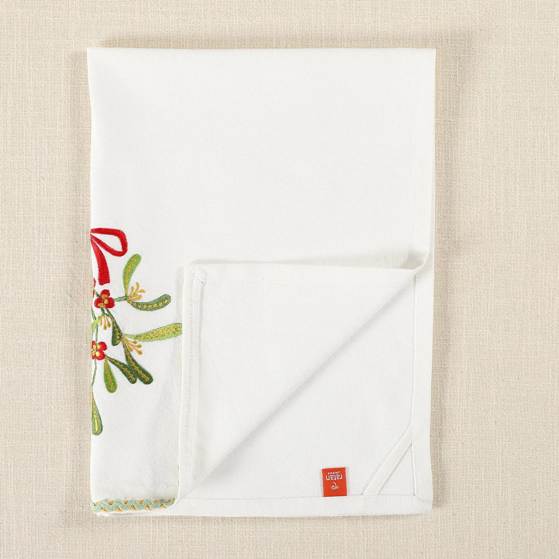 White Cotton Embroidered Dish Towel Set of 3