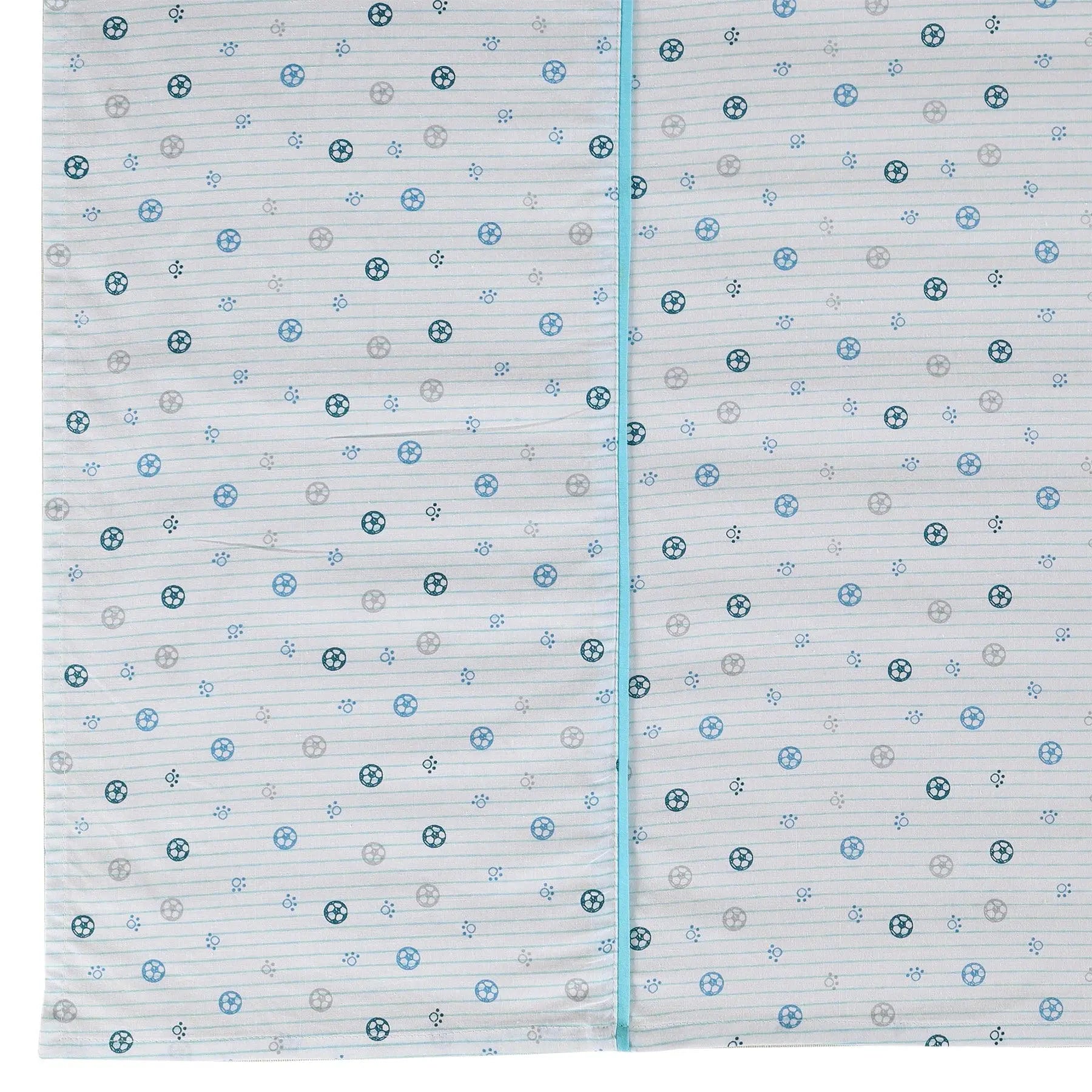 Lazy Dog Blue Cotton Single Bedsheet with Pillow Cover Kids