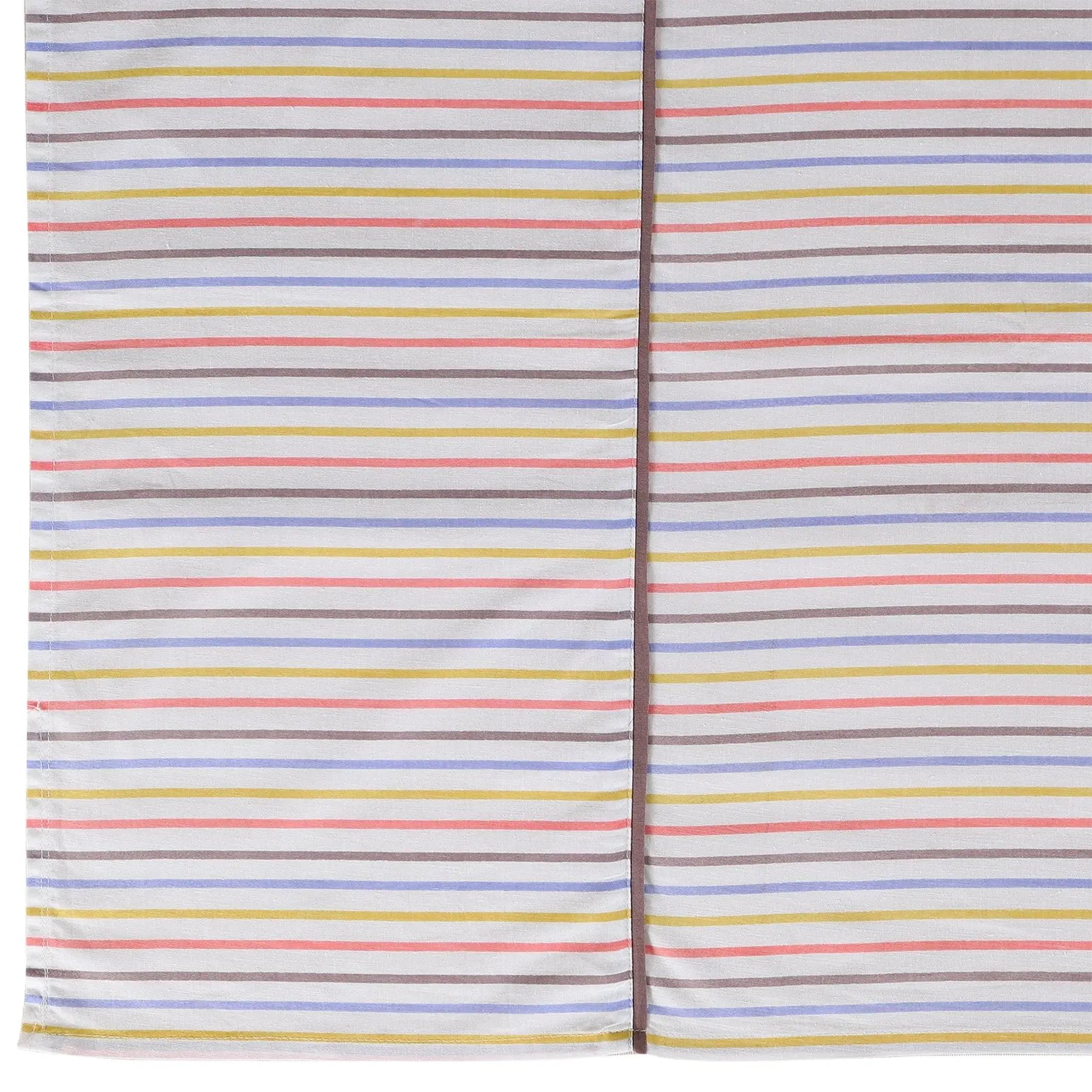 Stripes Yellow Cotton Single Bedsheet with Pillow Cover Kids