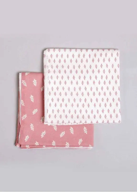 Leaf Pink Cotton Baby Wrap (Set of 2)