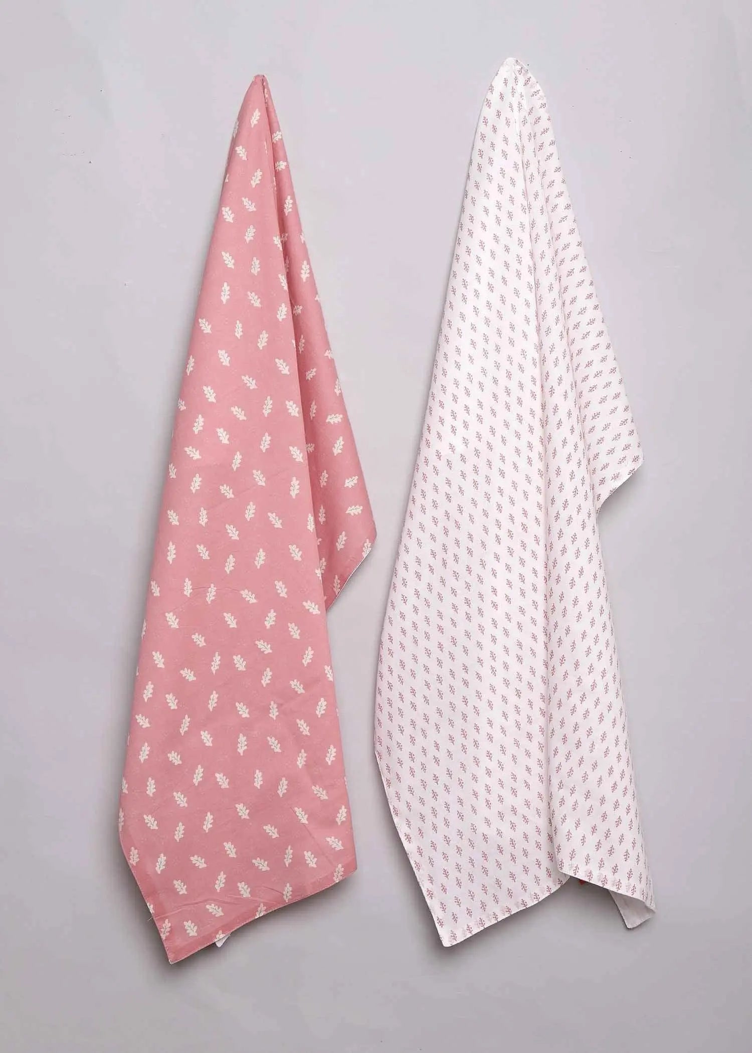 Leaf Pink Cotton Baby Wrap (Set of 2)