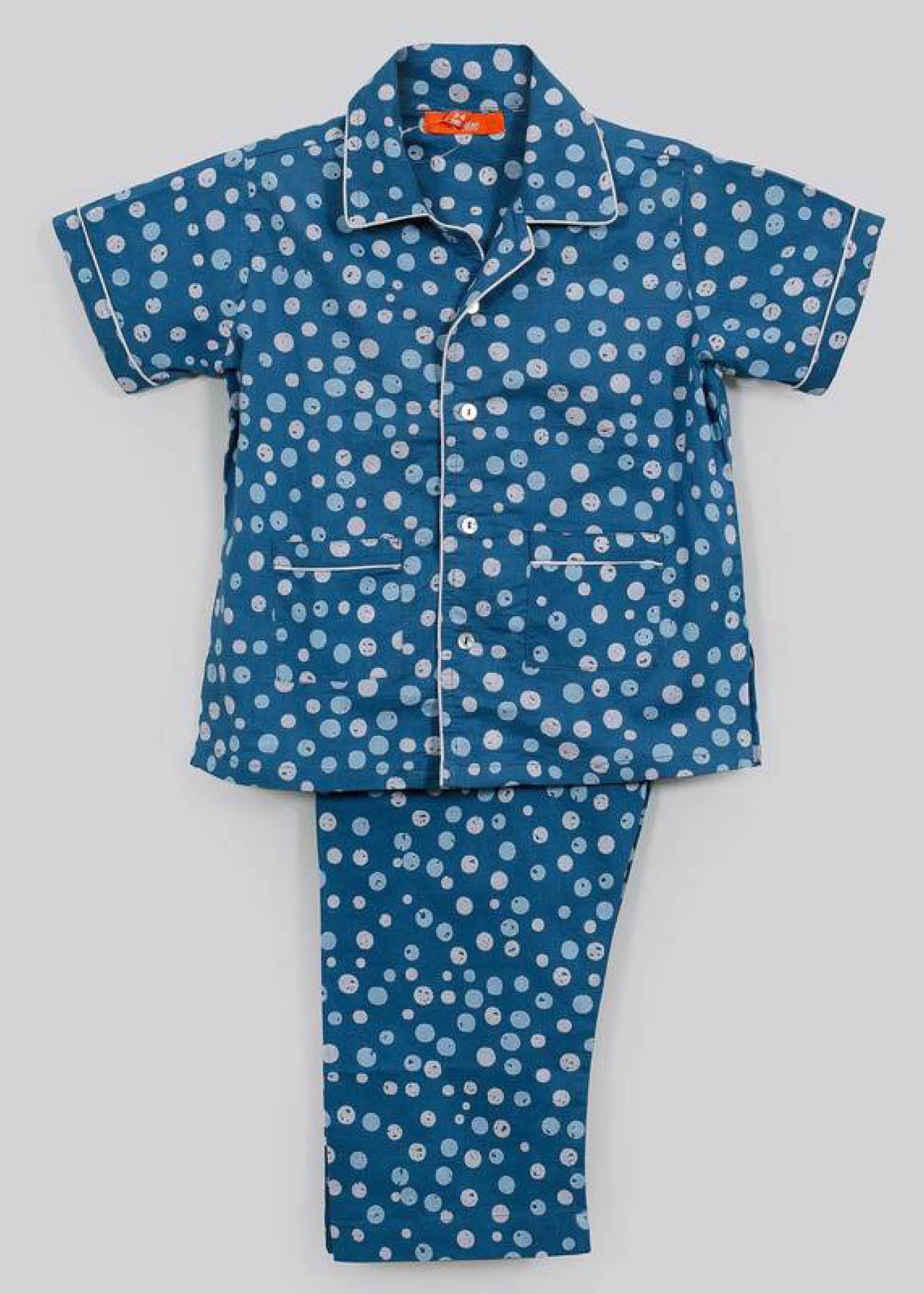 Bubbles Blue Cotton Half Sleeve Nightsuit Boy (1-12 Years)