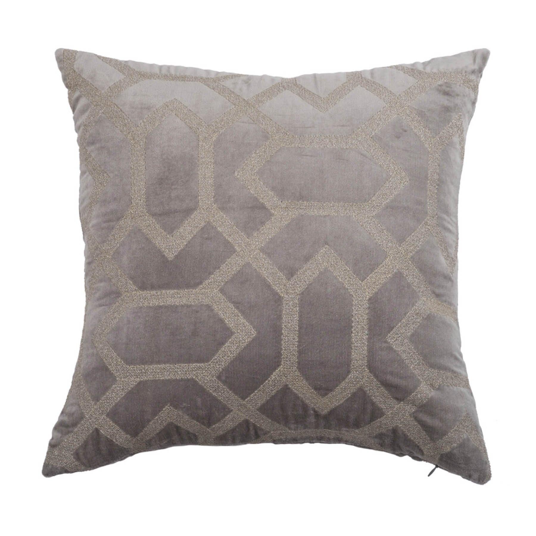 Grey Color Velvet Cushion Cover