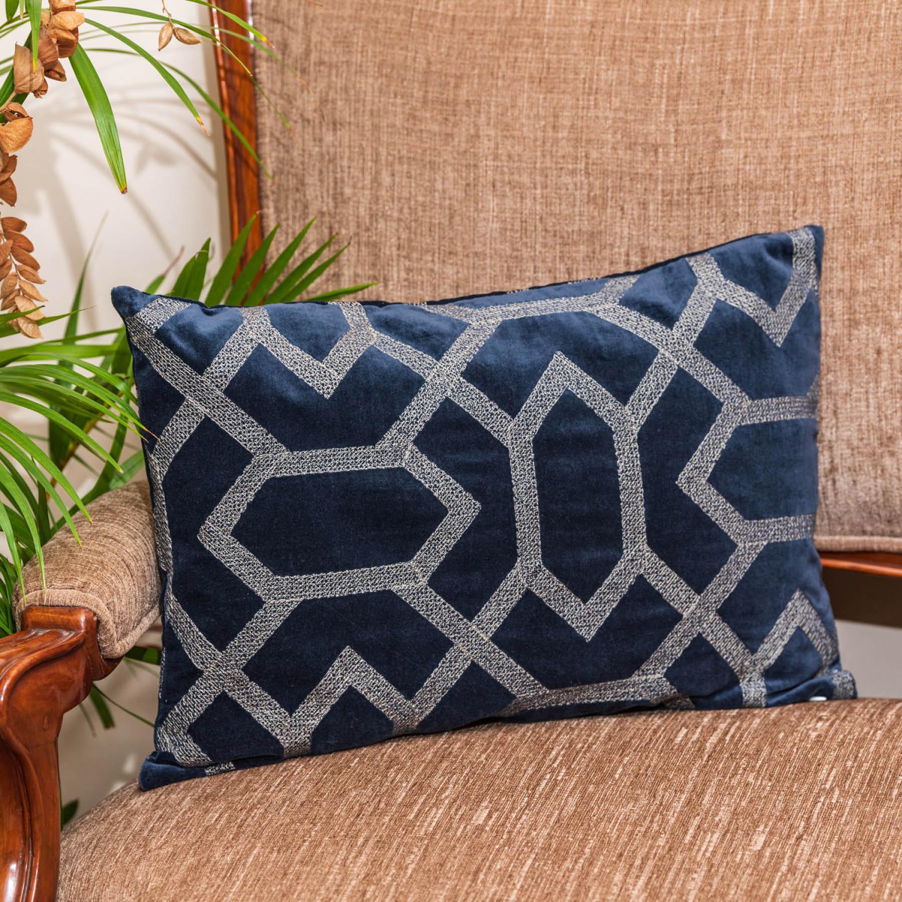 Indigo Velvet Cushion Cover