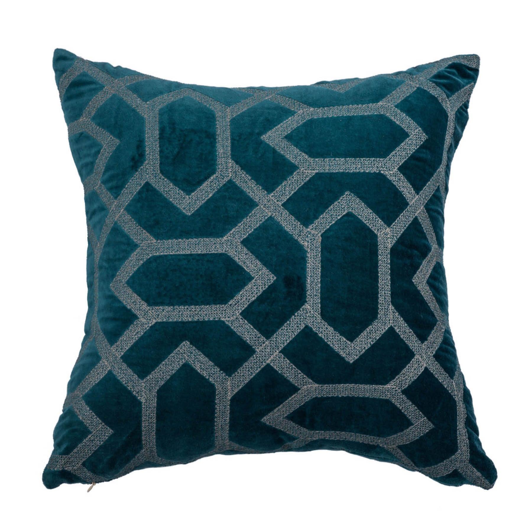 Blue Color Velvet Cushion Cover