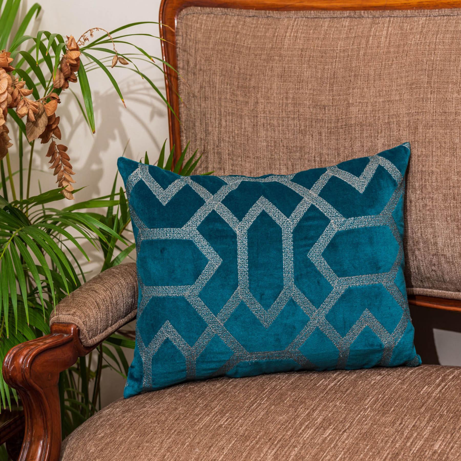 Blue  Velvet Cushion Cover