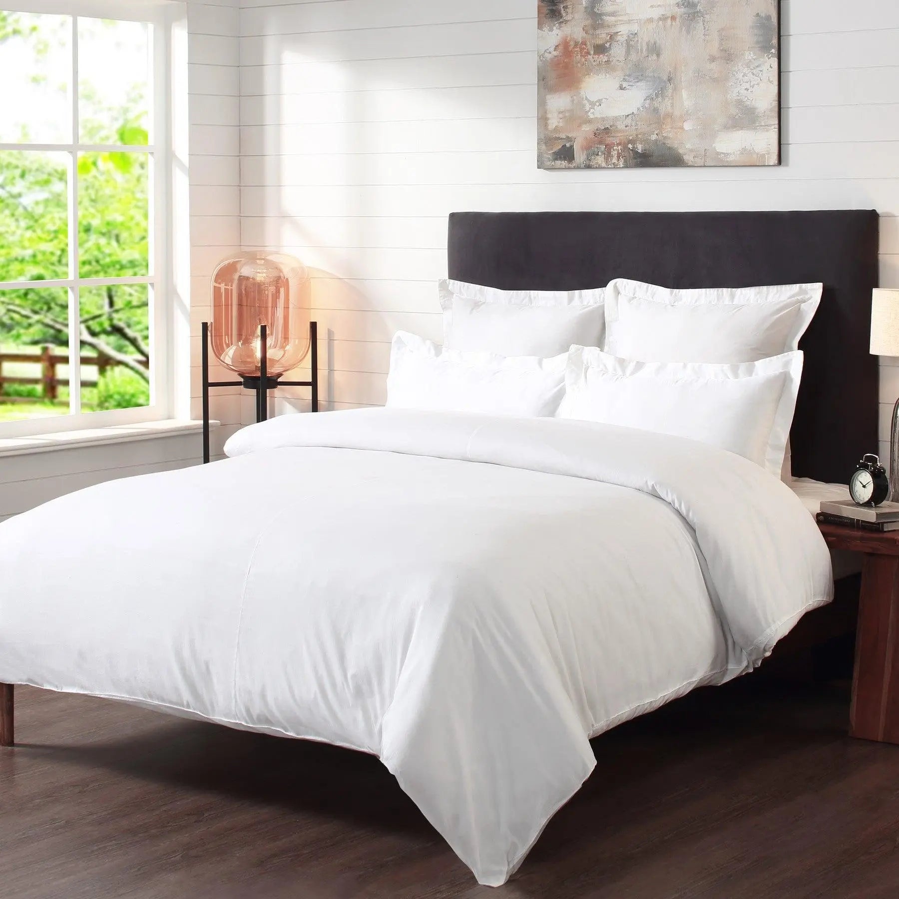 Solid White Cotton Duvet Cover