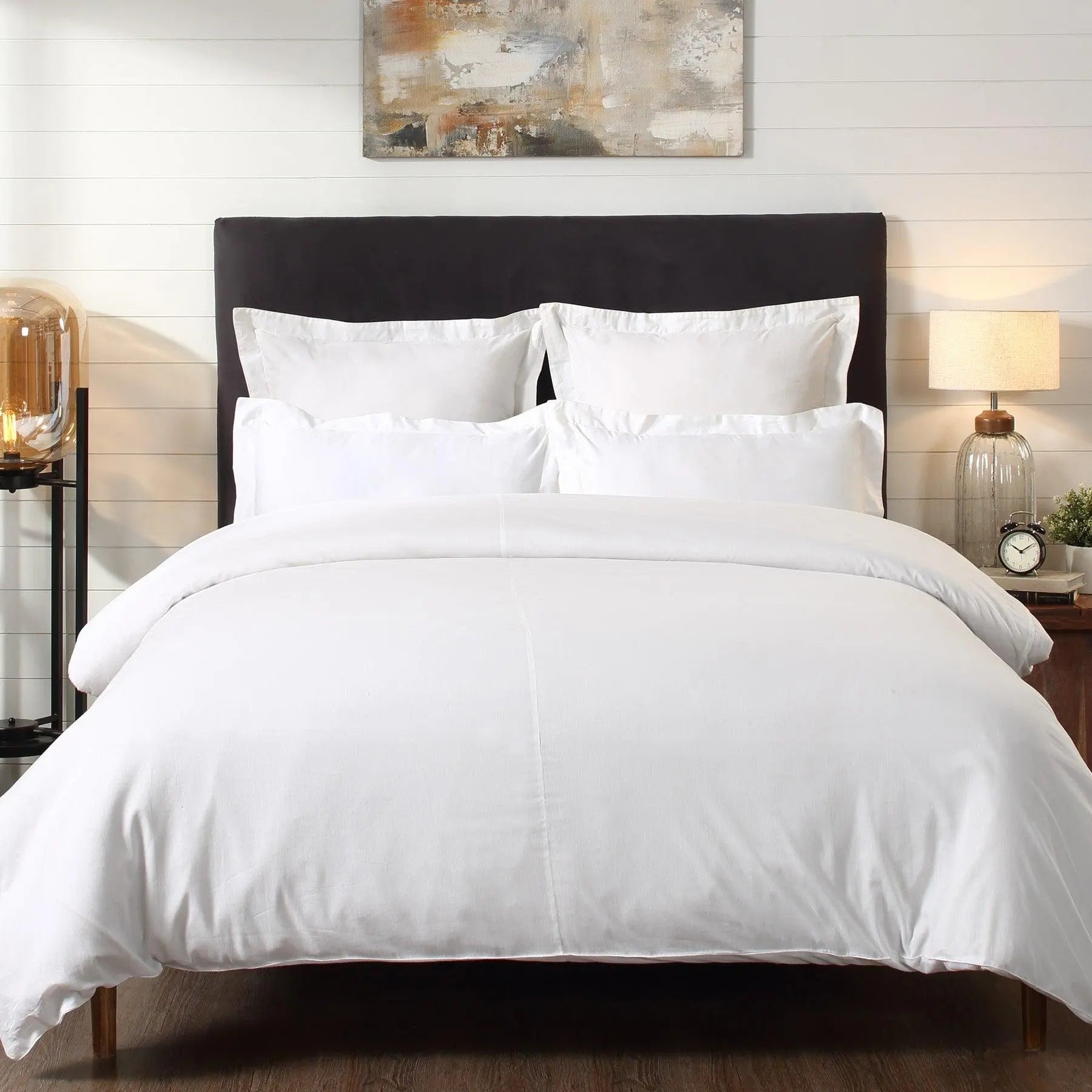 Solid White Cotton Duvet Cover