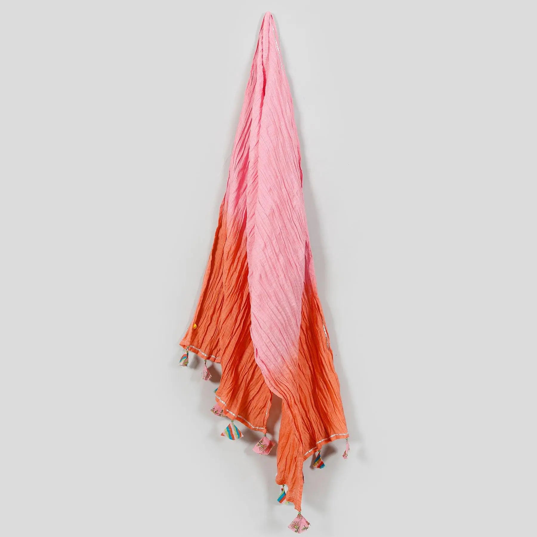 Pink Color Solid Dupatta Girl