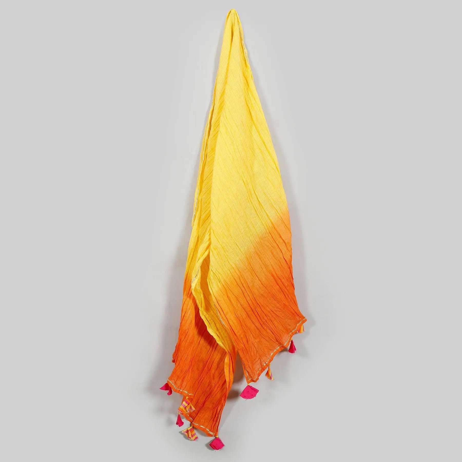 Yellow Color Solid Dupatta Girl