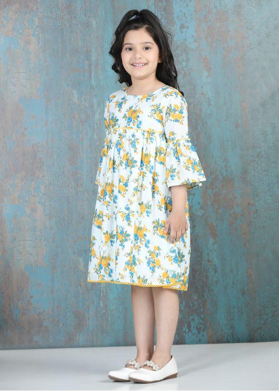 Janvi Posy White Cotton Dress Girl (2 to 9 Years)