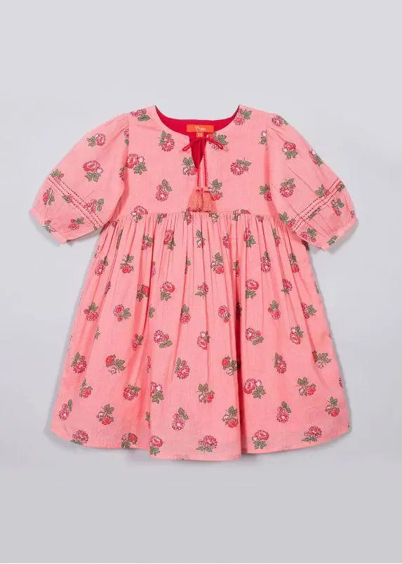 Pansy Peach Cotton Dress Girl (2-9 Years)