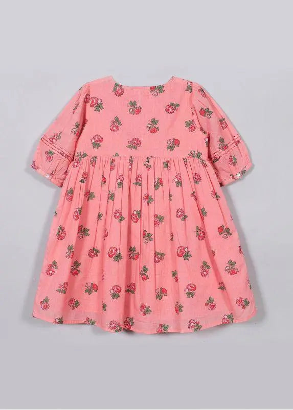 Pansy Peach Cotton Dress Girl (2-9 Years)