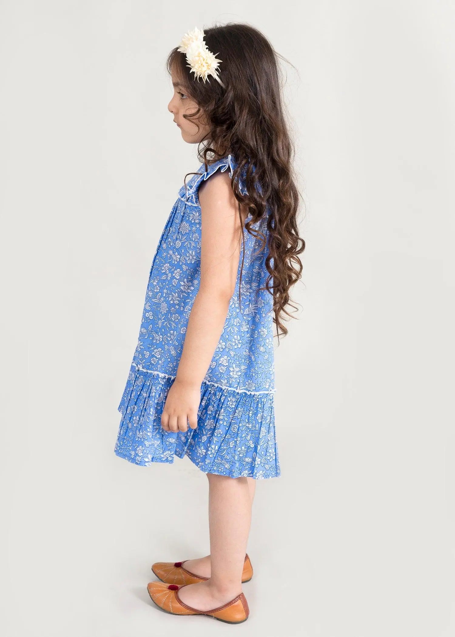 Pixie Jaal Blue Cotton Dress Girl (2 to 9 Years)