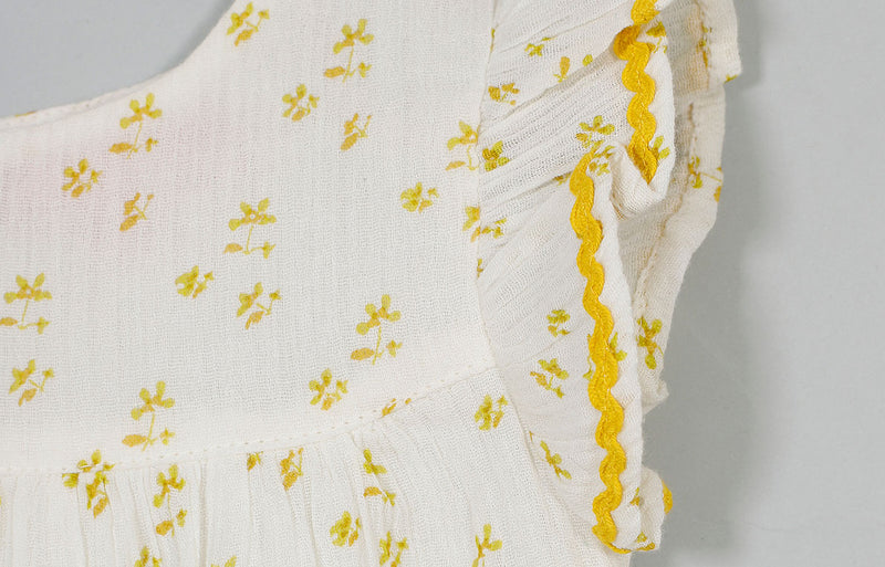 Bani Lavvender Yellow Cotton Crepe Dress Baby Girl (6-24 Month)