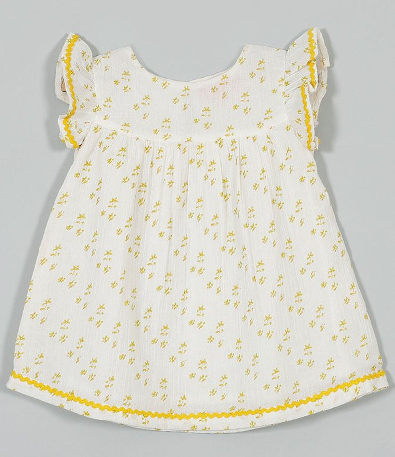 Bani Lavvender Yellow Cotton Crepe Dress Baby Girl (6-24 Month)