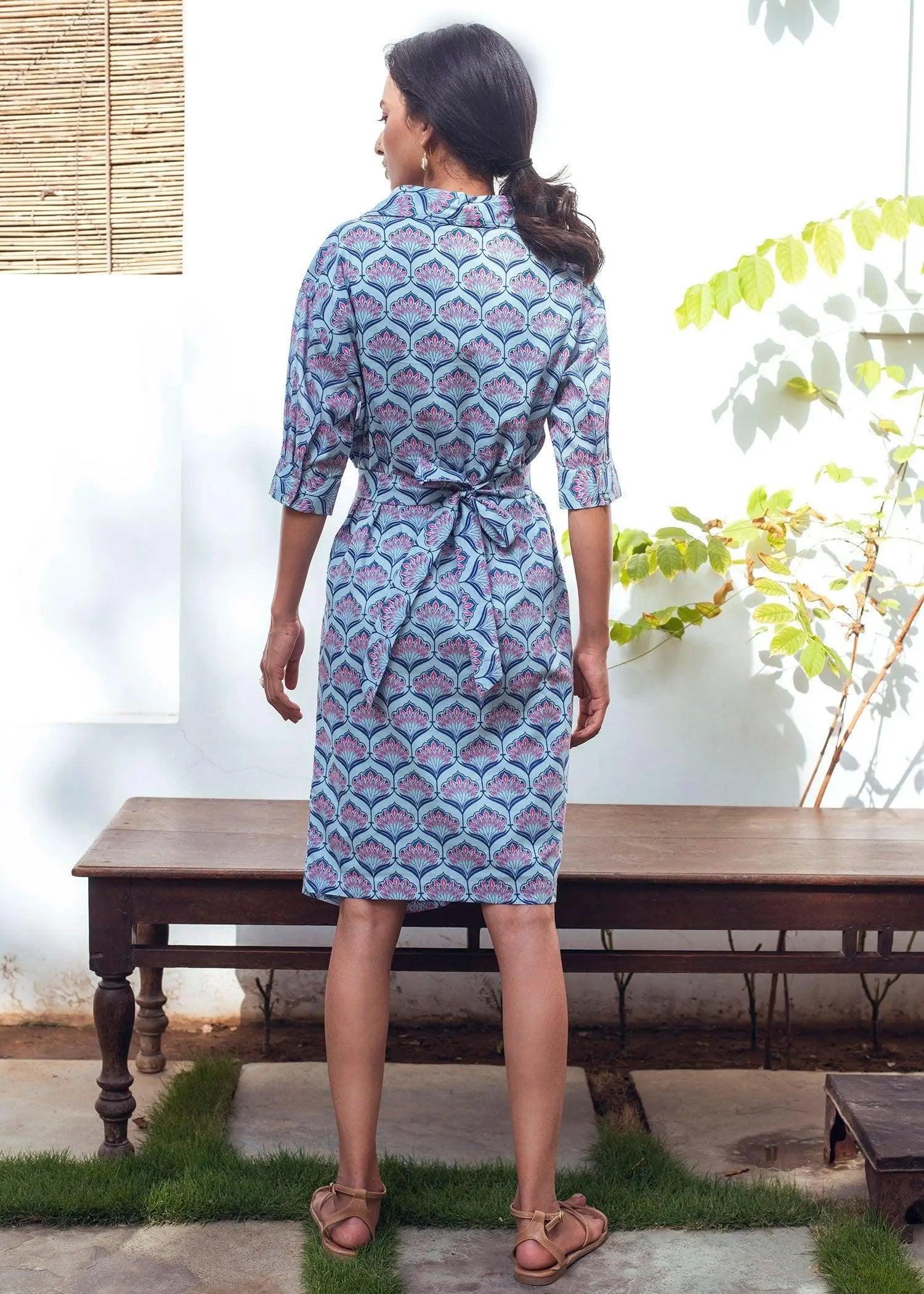 Knotted Blue Malmal Dress