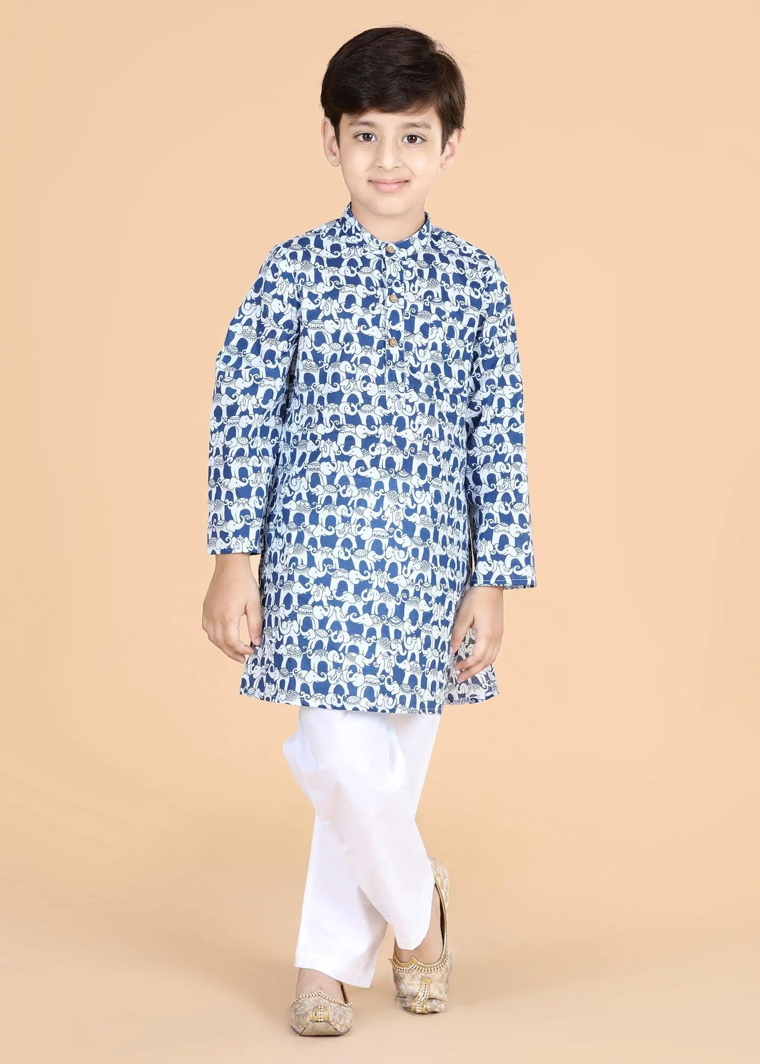 Airawat Navy  Cotton Kurta Boys (0-12 Yrs)