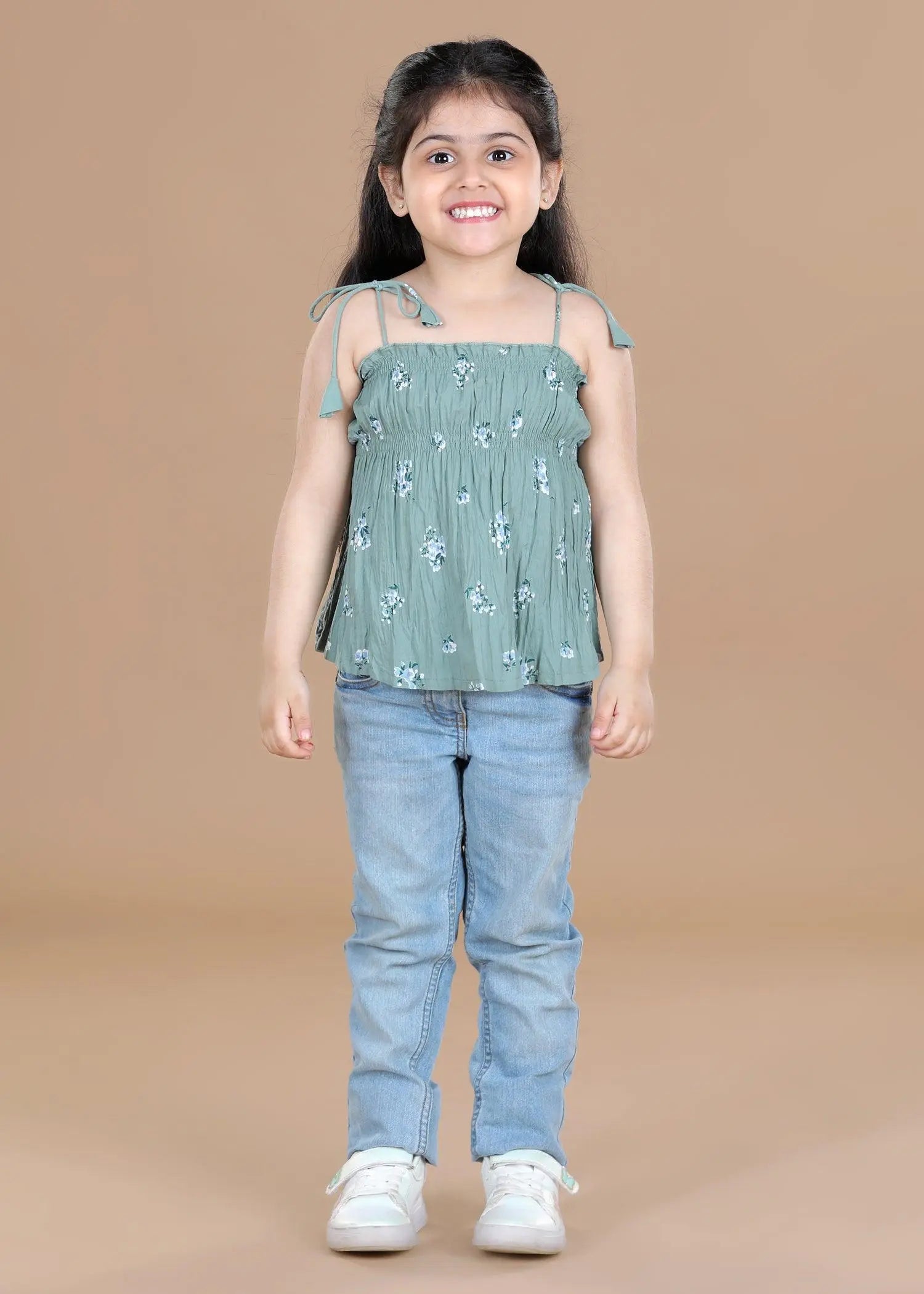 Lily Bunch Green Ira Cotton Top  Girl (2-12 Years)