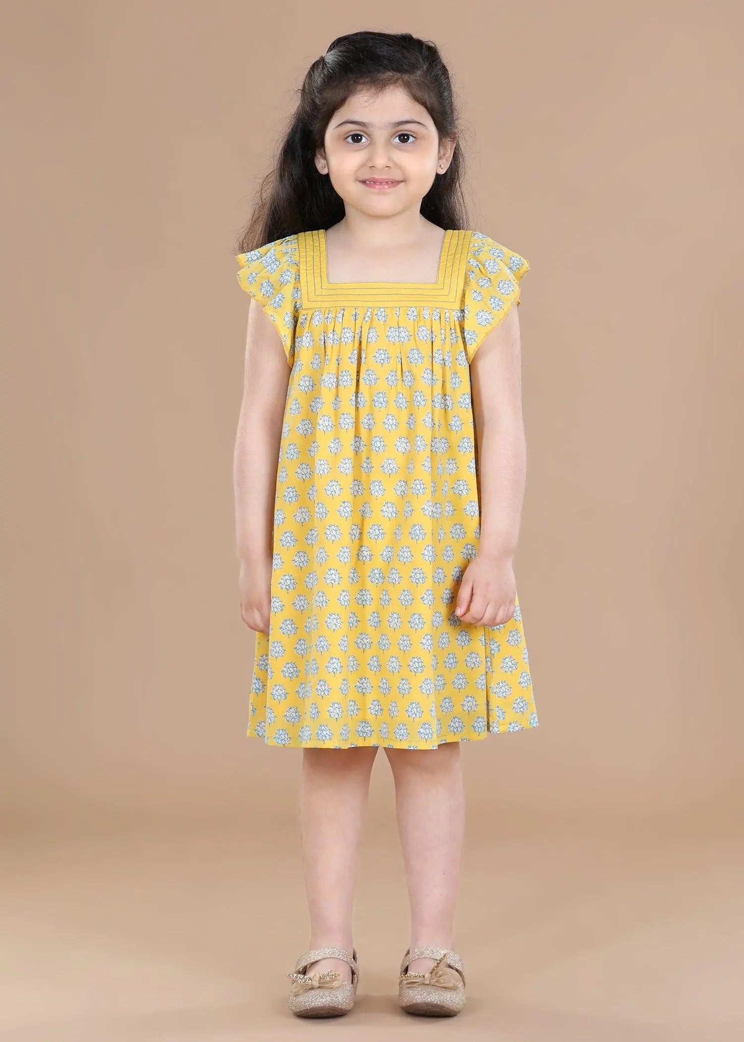 Lotus Yellow Scarlett Cotton Dress (2-9 Years)