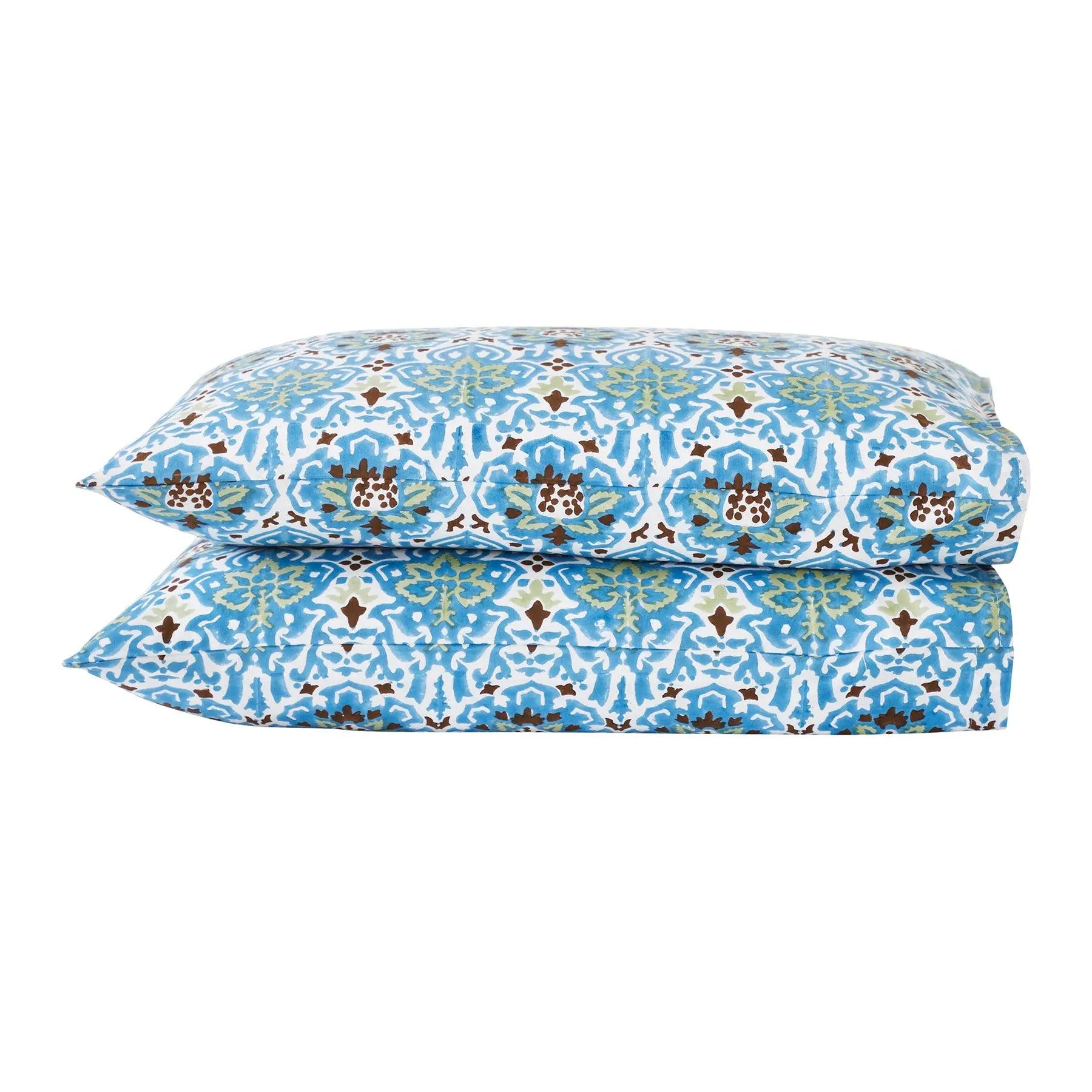 Dotted Flower Multi Color Hand Block Printed Cotton Pillow Cover