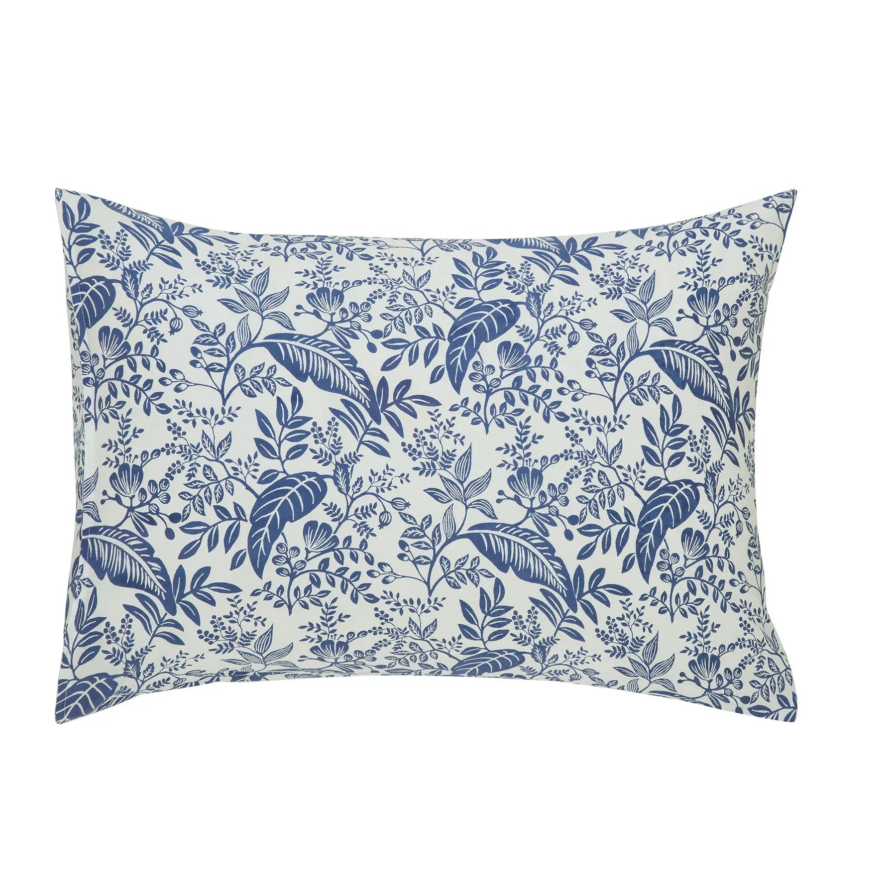 Havana Blue Hand Screen Print Cotton Pillow Cover