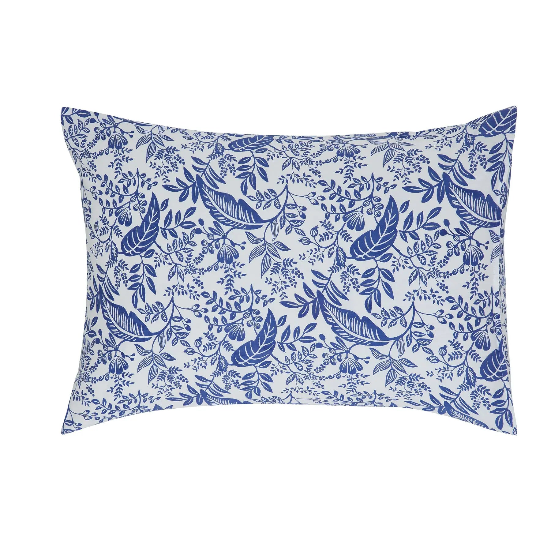 Havana Blue Hand Screen Print Cotton Pillow Cover