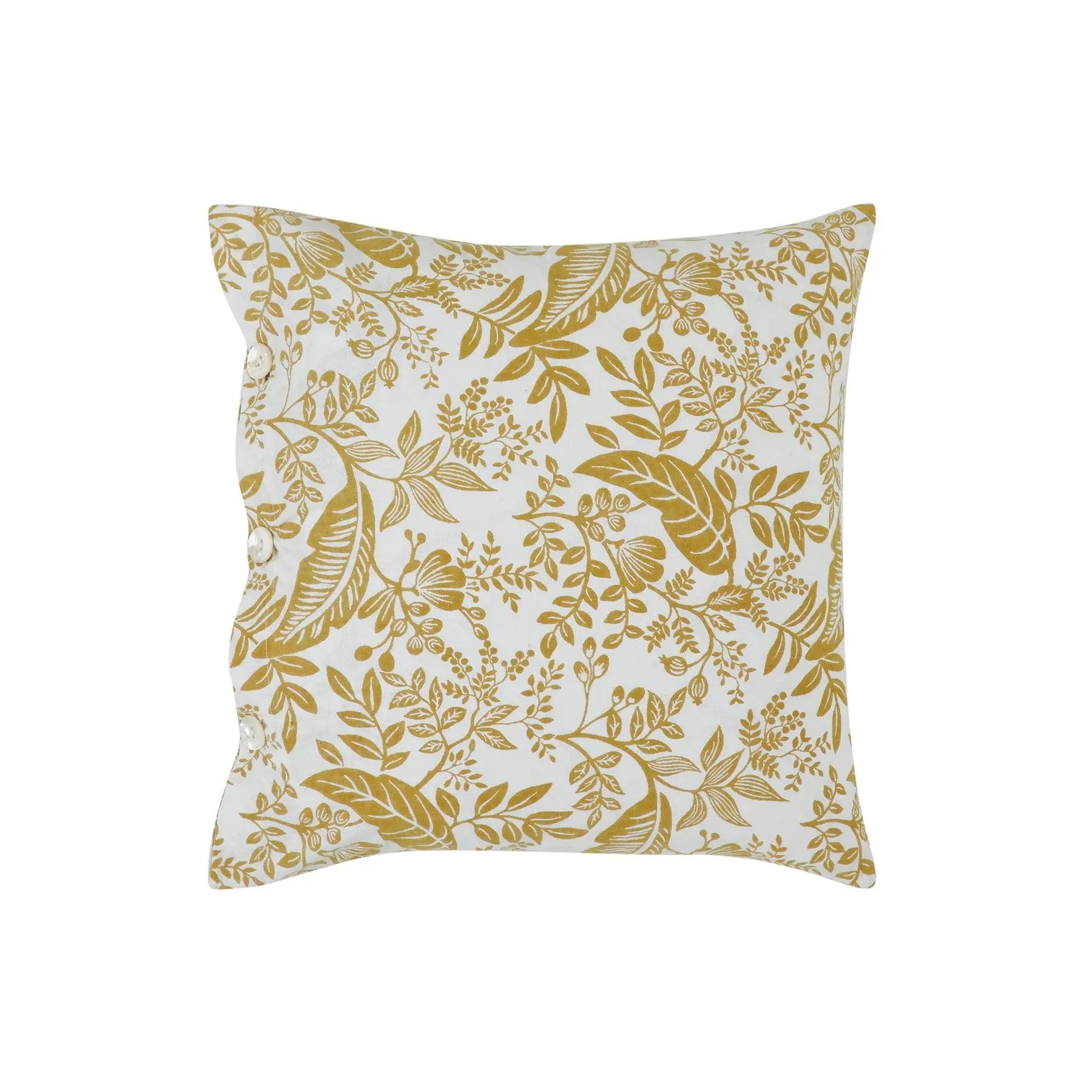 Havana Yellow Hand Screen Print Cotton Cushion Cover