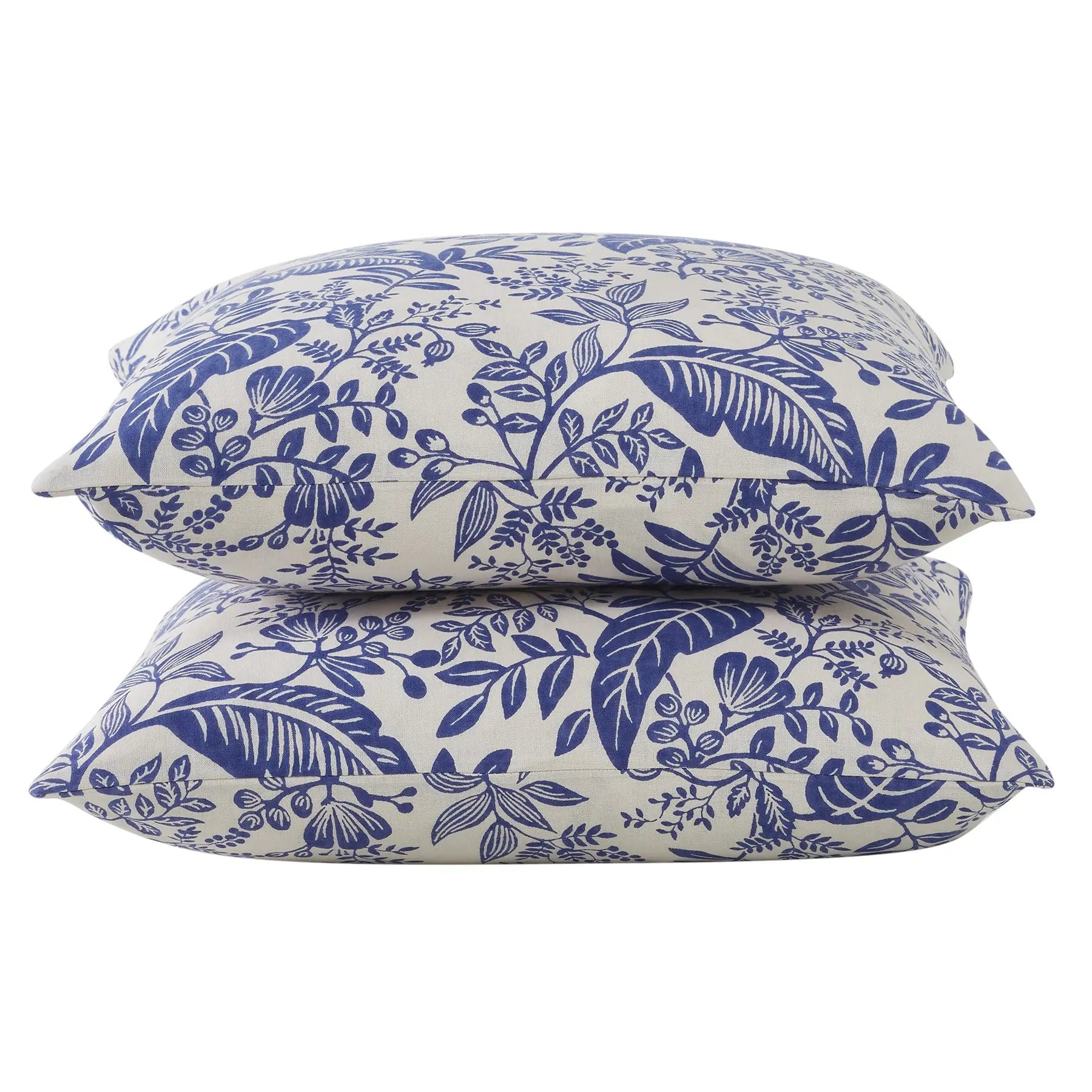 Havana Blue Hand Screen Print Cotton Cushion Cover