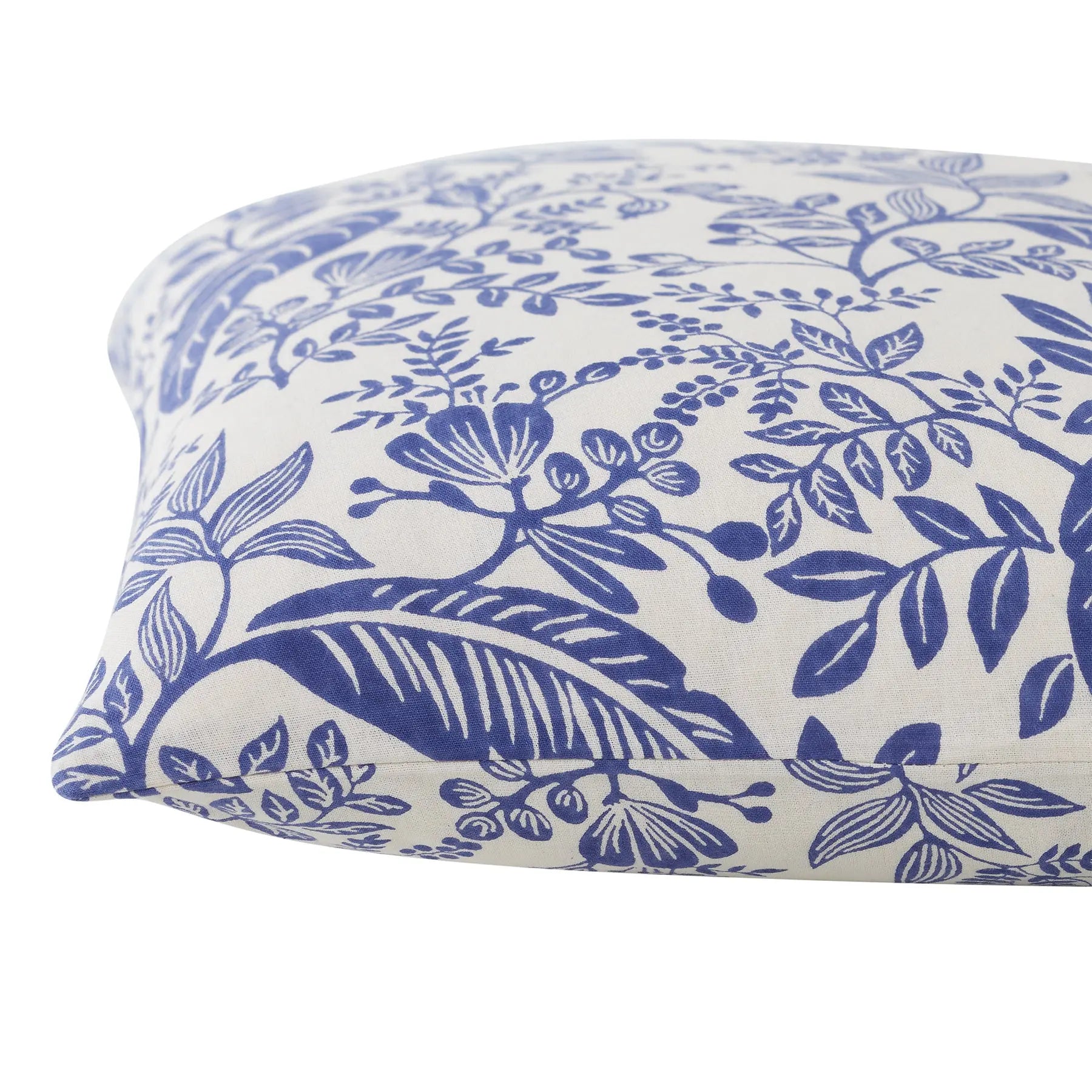 Havana Blue Hand Screen Print Cotton Cushion Cover