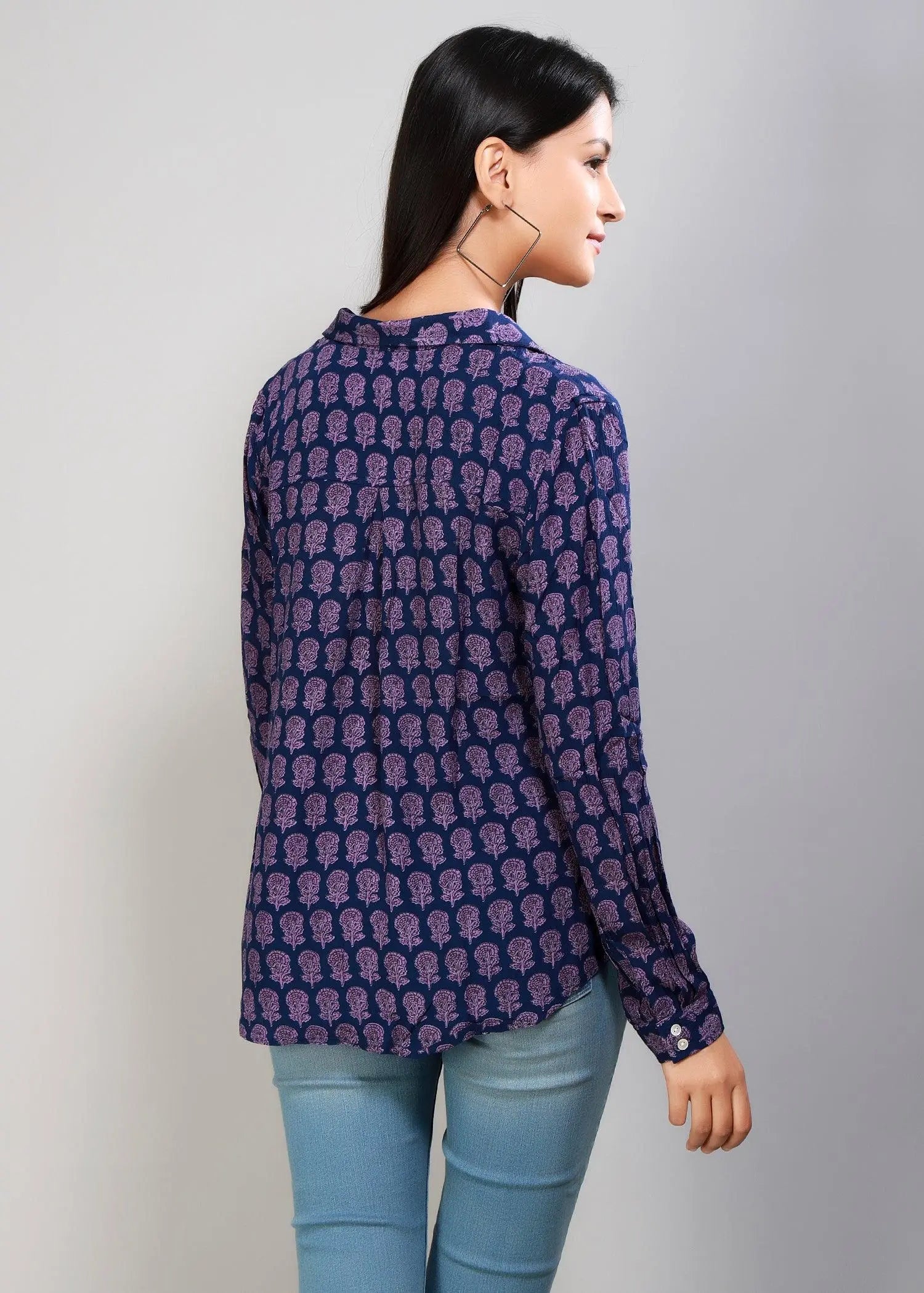 Blue/Purple Full Sleeves Women's Shirt