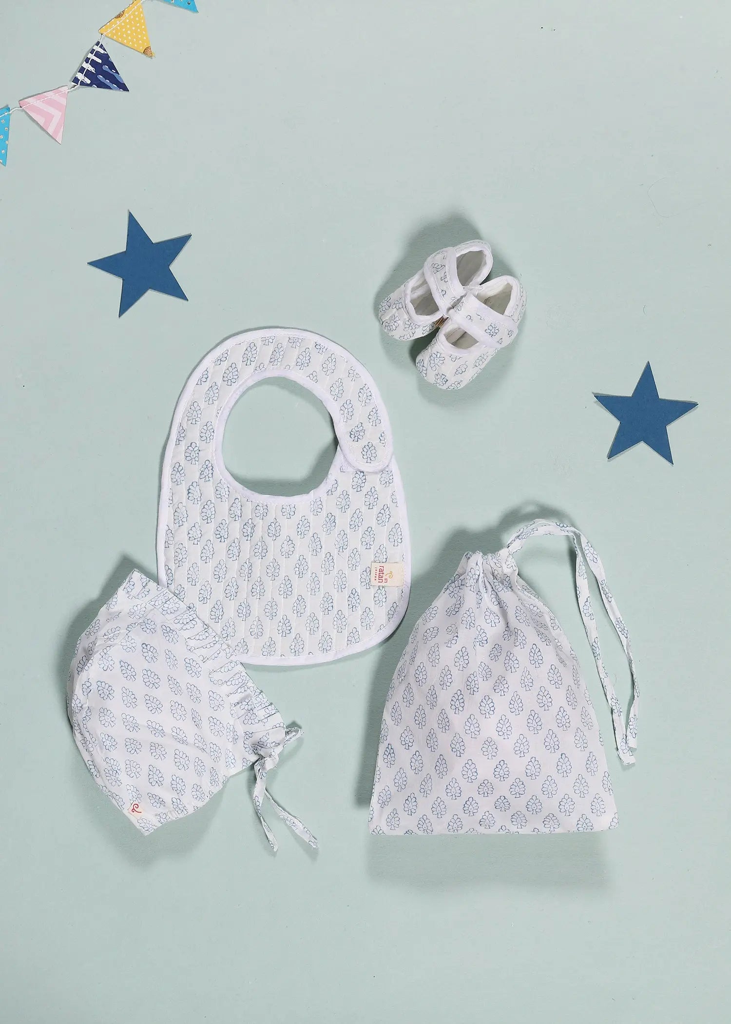 Buti Blue Cotton Potli Gift Set (0-6 Months)