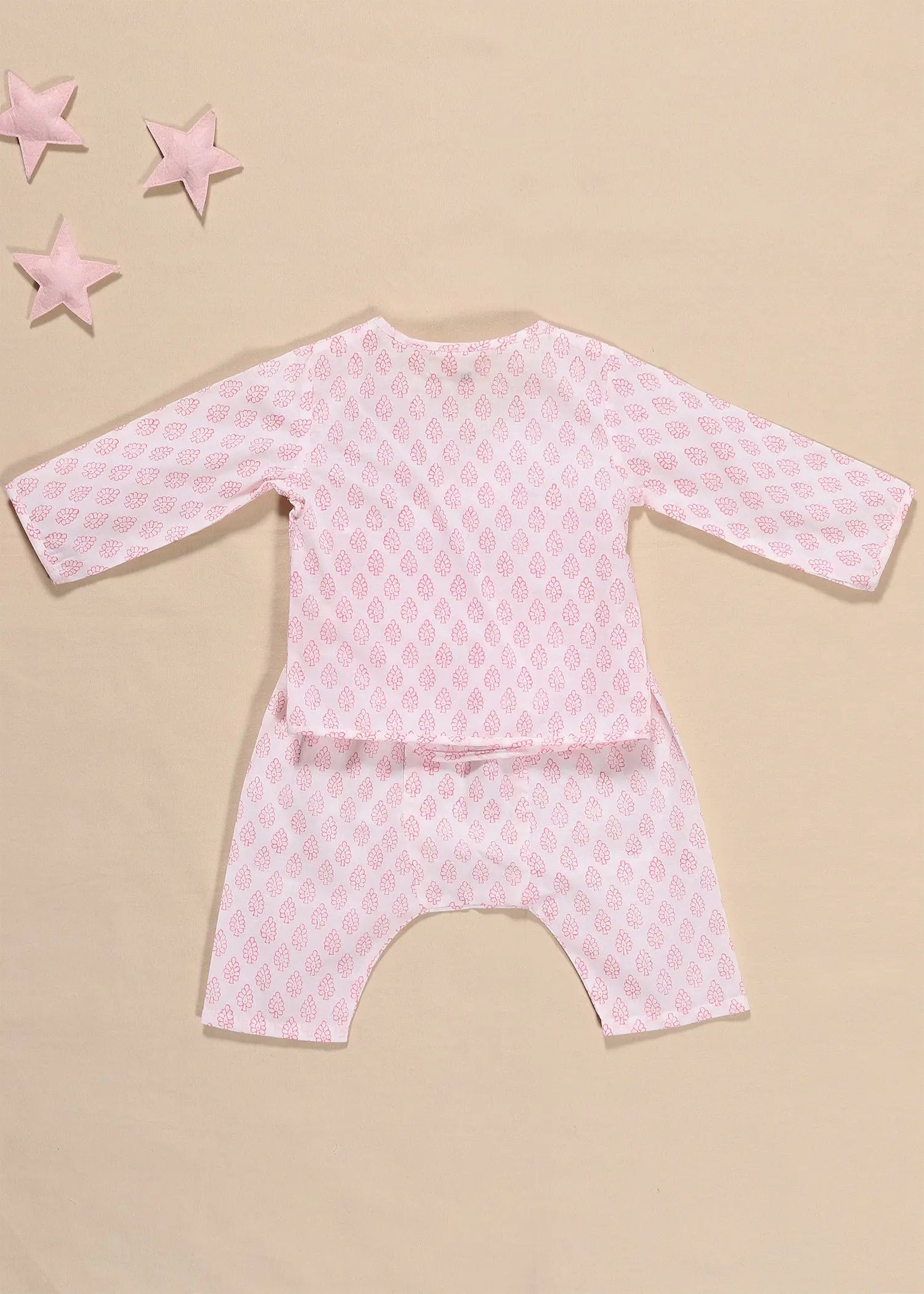 Buti Pink Cotton Night Suit Unisex (3-12 Months)