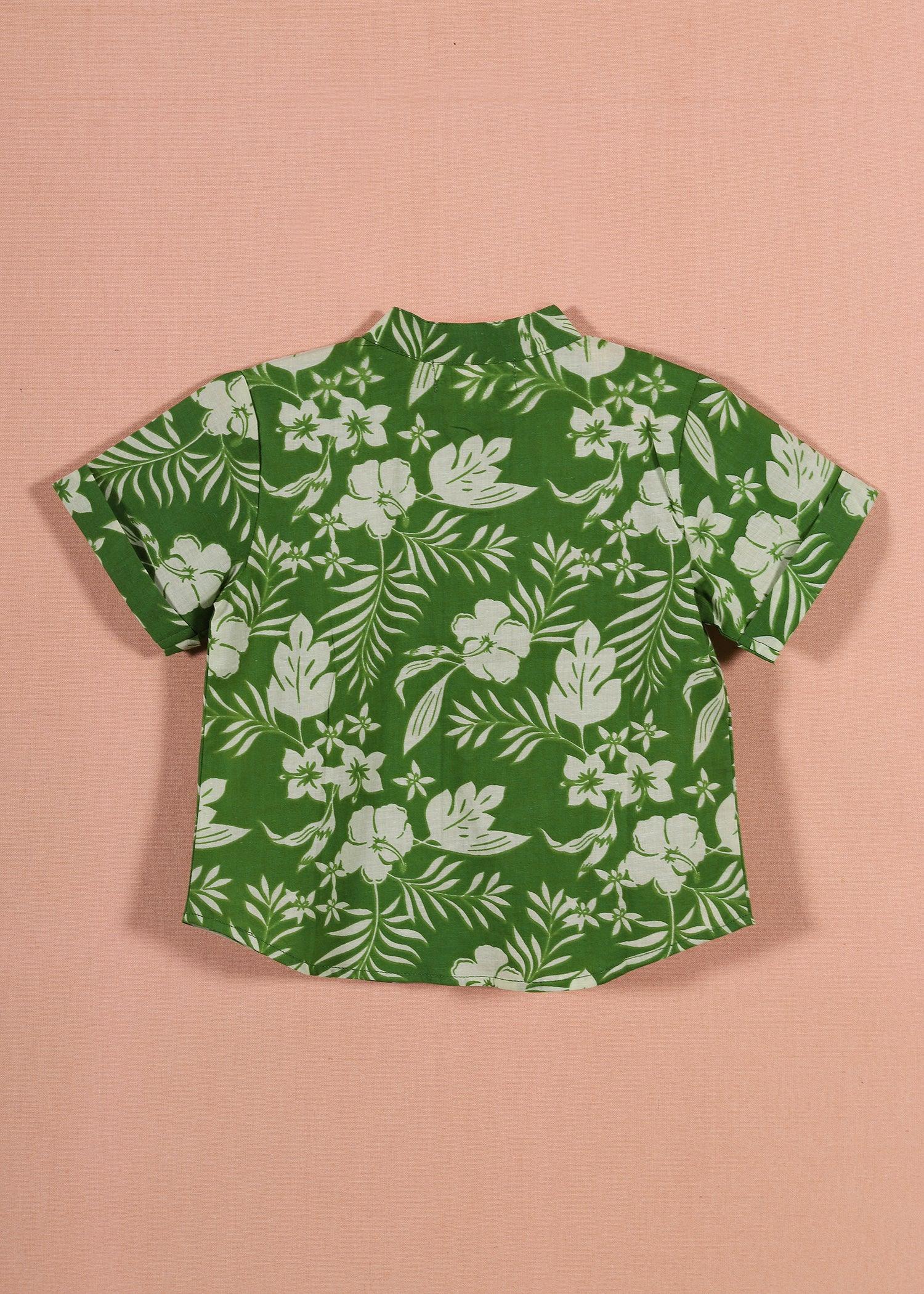 Green Cotton Shirt Baby Boy Shirt (6-24 months)