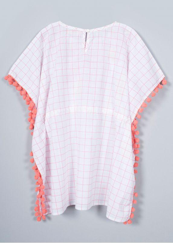 Lucknowi Pink Cotton Kaftan Girl (2-14 Years)