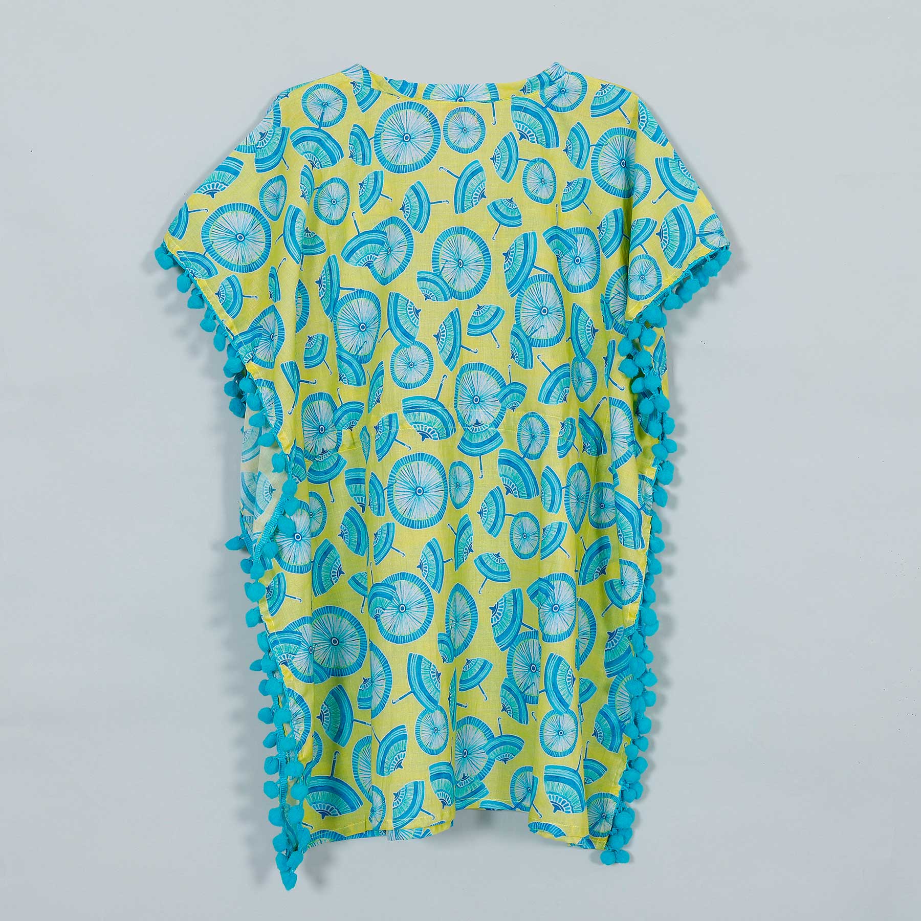 Umbrells Yellow Cotton Kaftan Girl (2-14 Years)