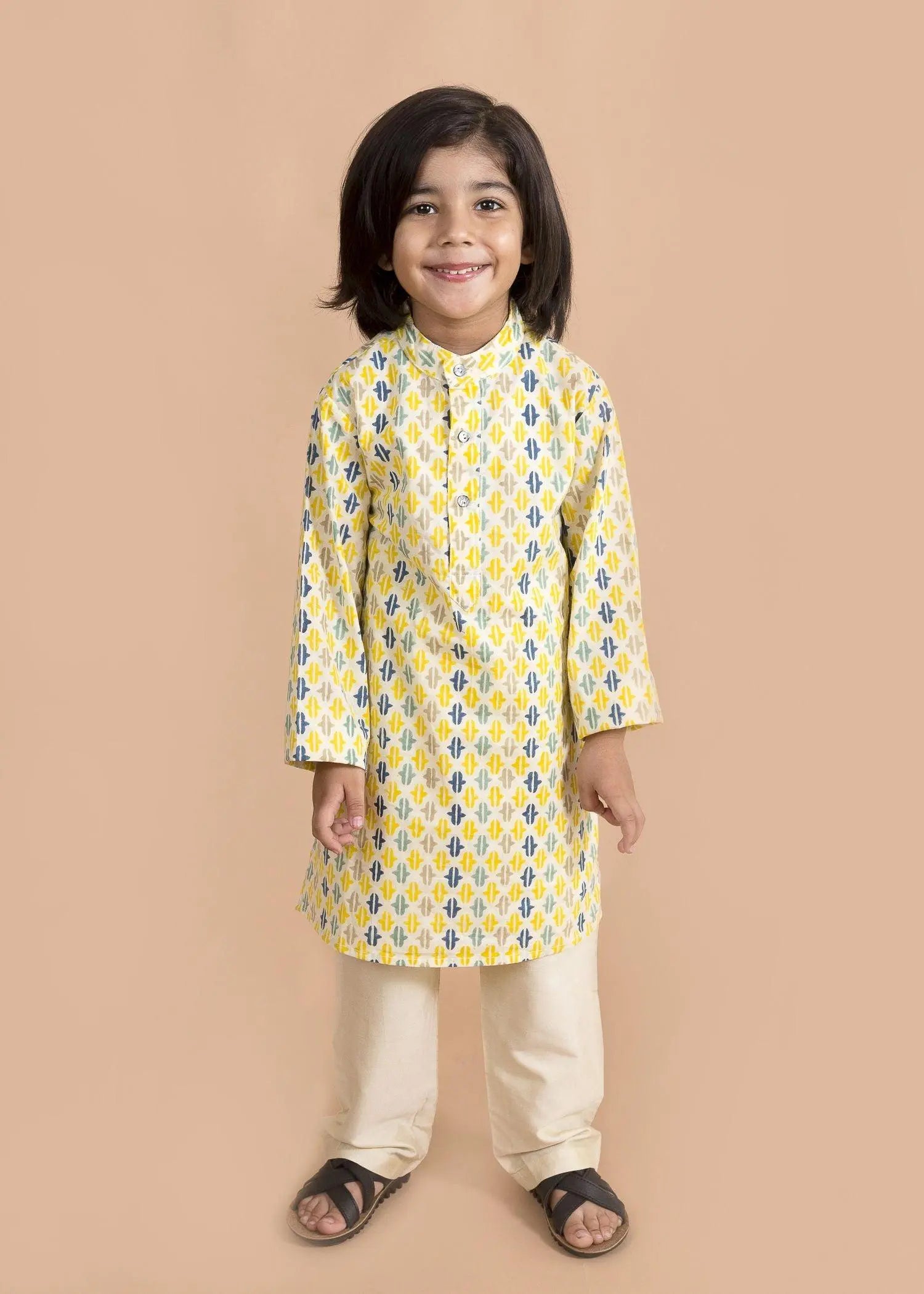 Replica Blue Cotton Kurta Boy (6 Month to 12 Years)